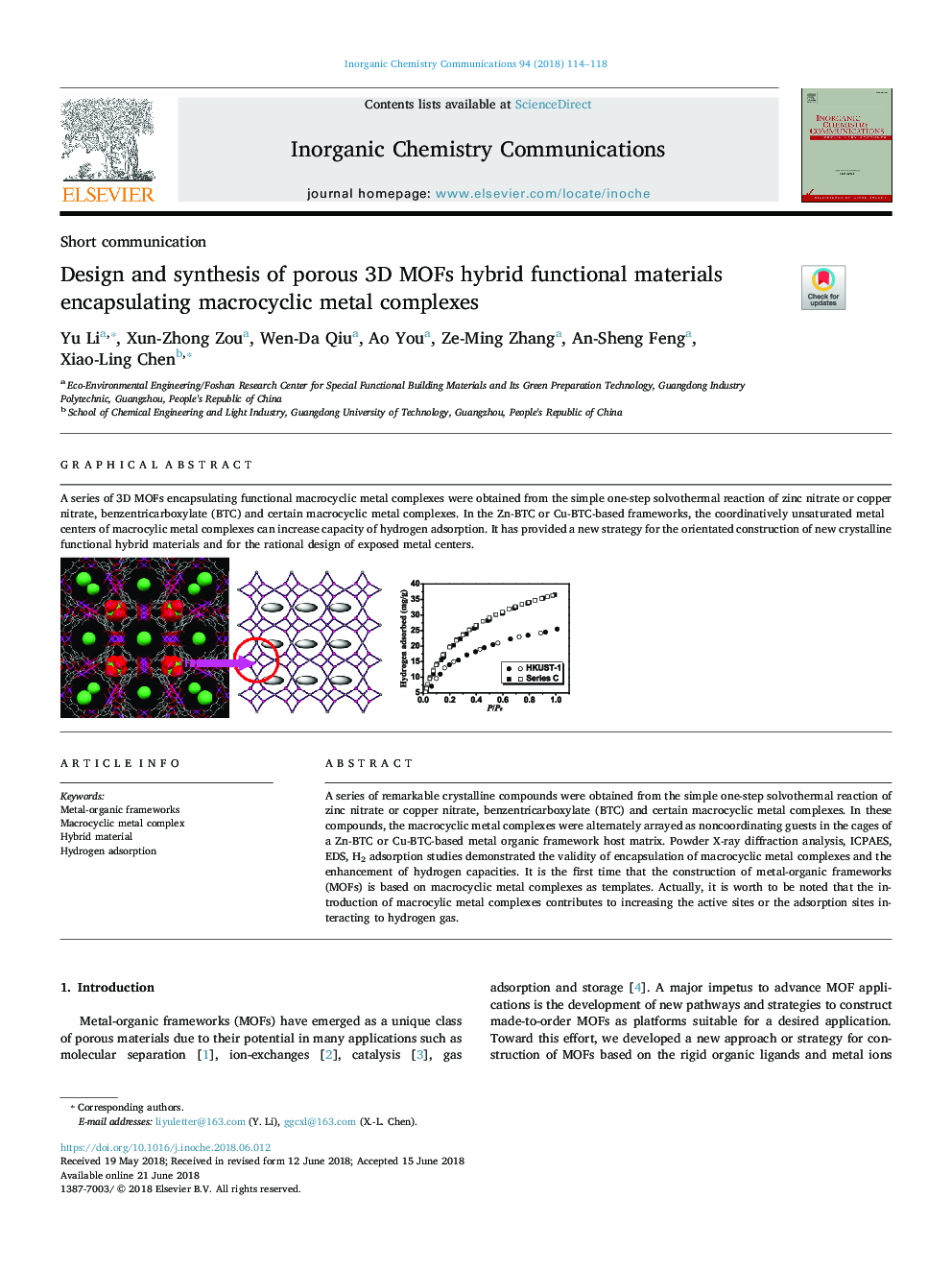 Design and synthesis of porous 3D MOFs hybrid functional materials encapsulating macrocyclic metal complexes