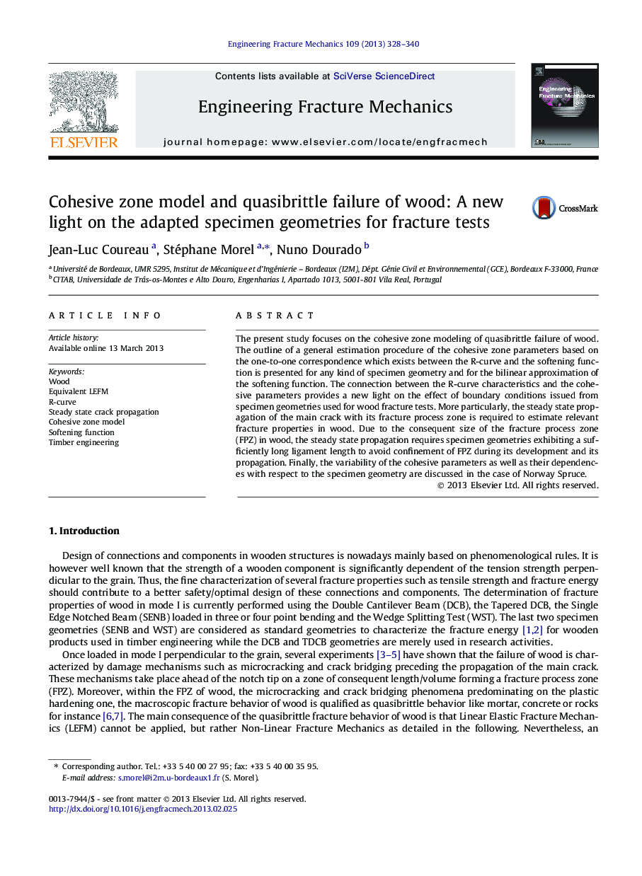 Cohesive zone model and quasibrittle failure of wood: A new light on the adapted specimen geometries for fracture tests