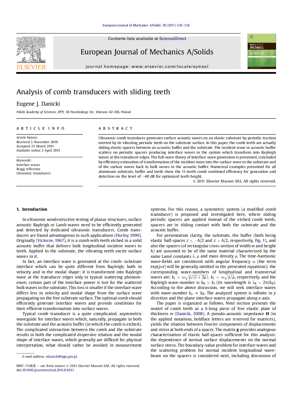 Analysis of comb transducers with sliding teeth