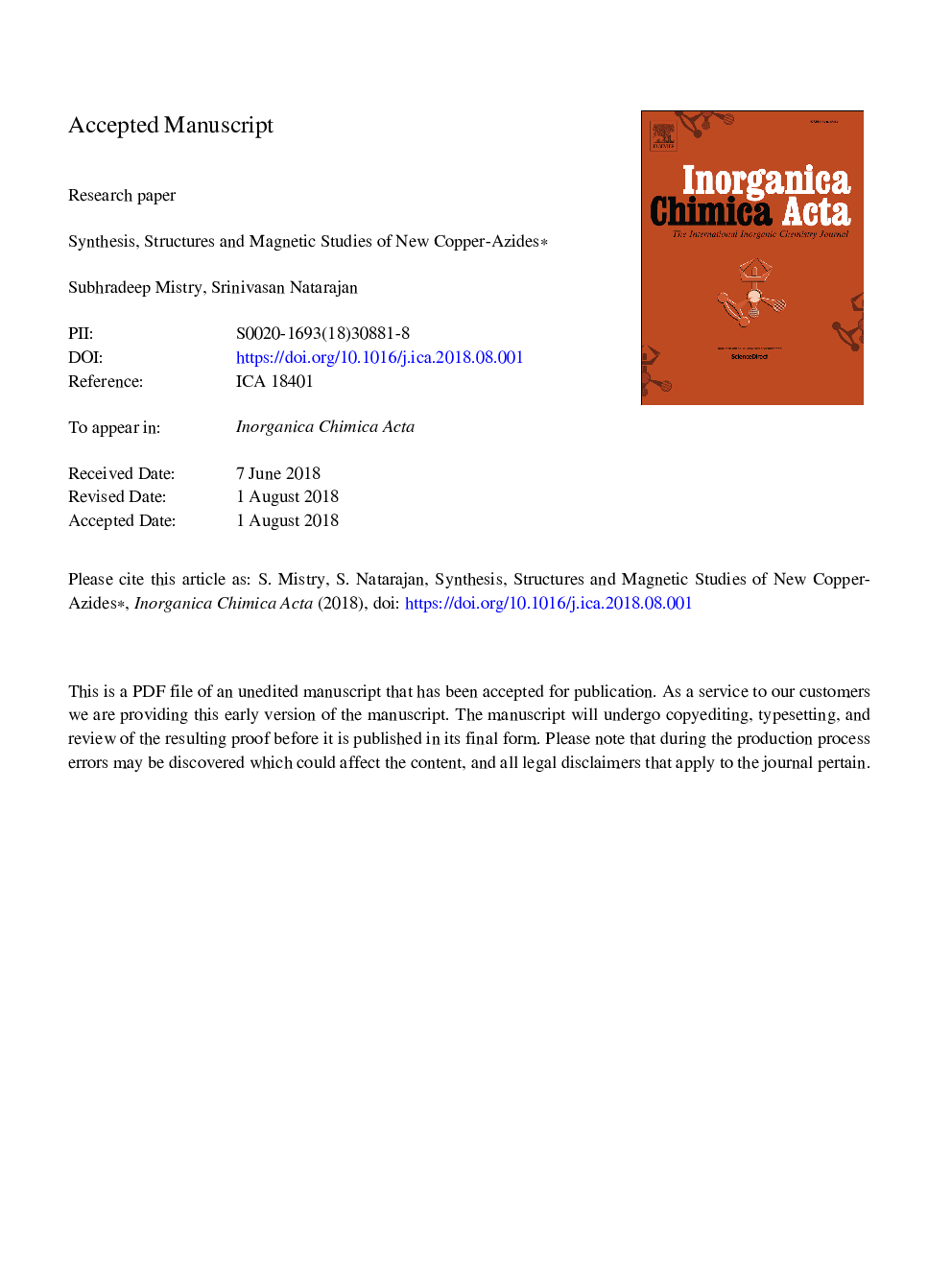 Synthesis, structures and magnetic studies of new copper-azides
