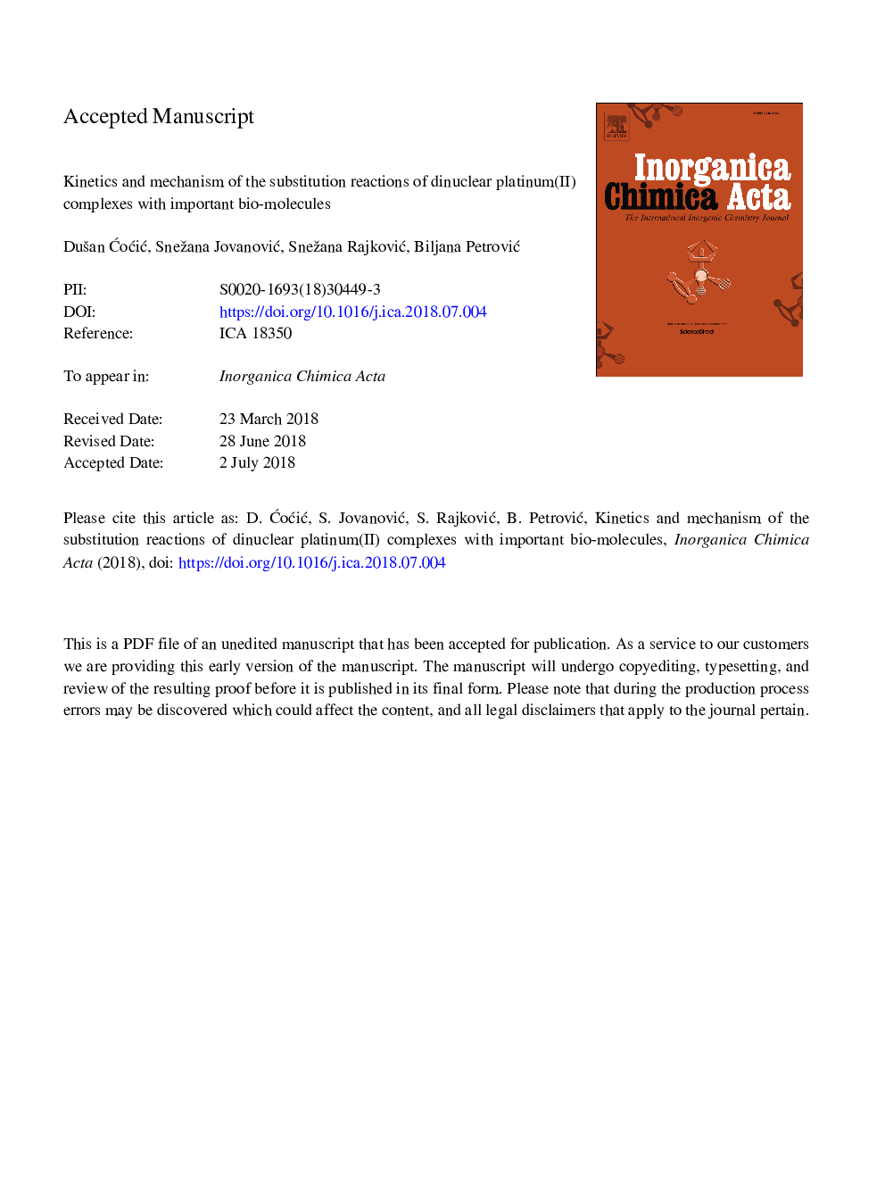 Kinetics and mechanism of the substitution reactions of dinuclear platinum(II) complexes with important bio-molecules