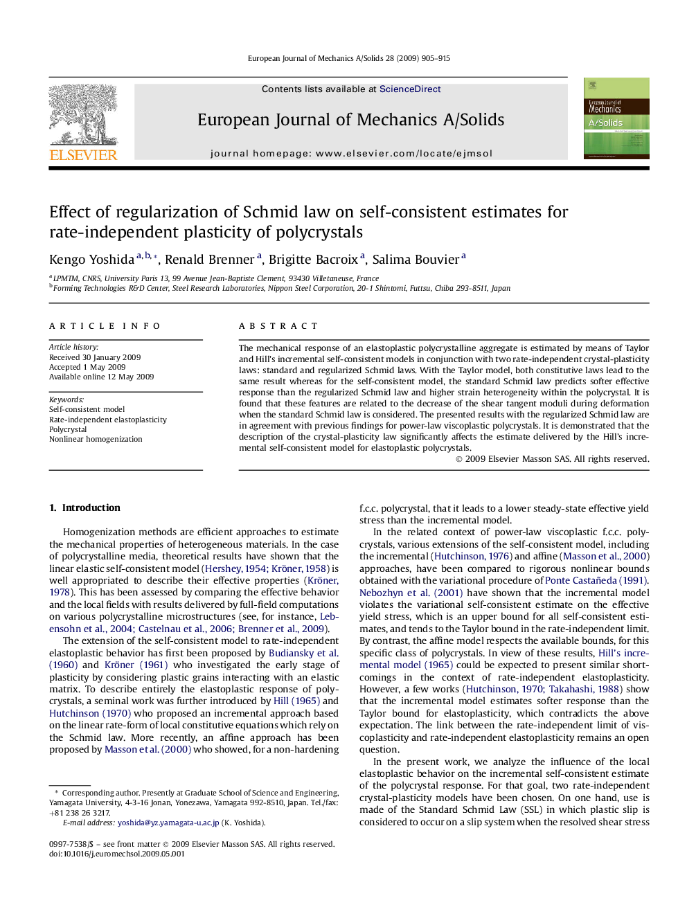 Effect of regularization of Schmid law on self-consistent estimates for rate-independent plasticity of polycrystals