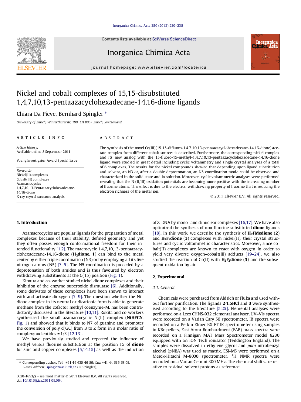 Nickel and cobalt complexes of 15,15-disubstituted 1,4,7,10,13-pentaazacyclohexadecane-14,16-dione ligands