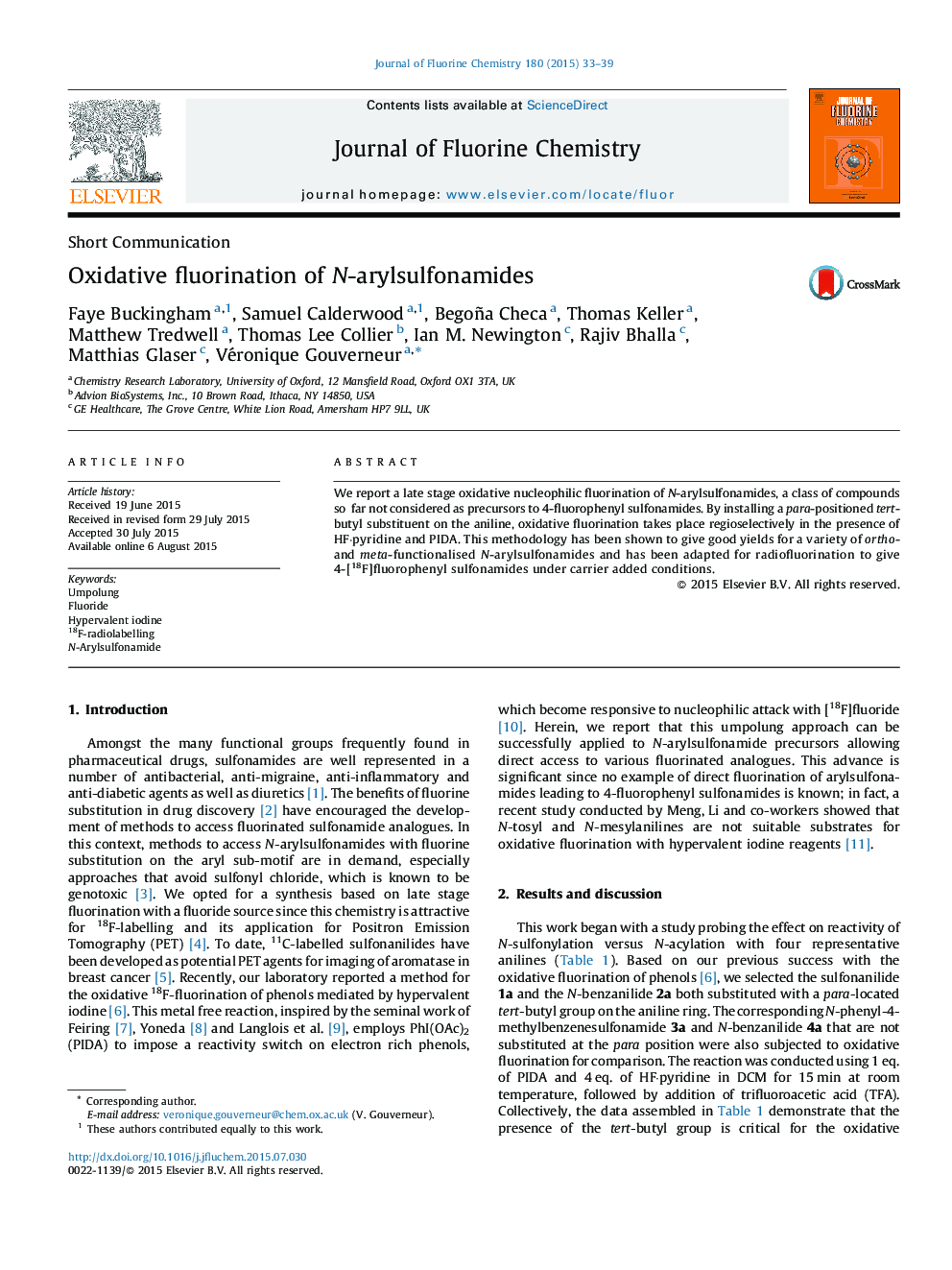 Oxidative fluorination of N-arylsulfonamides