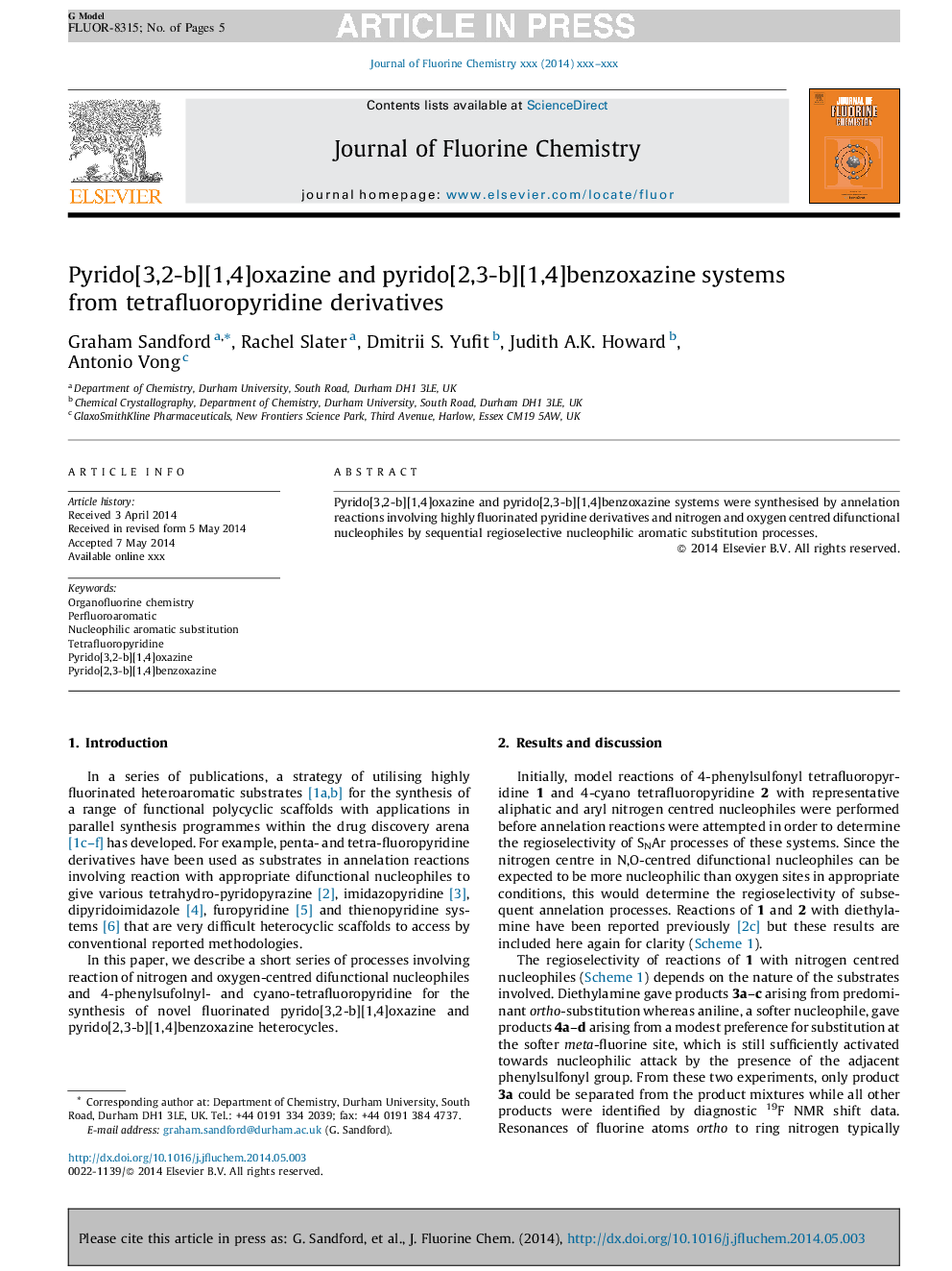 Pyrido[3,2-b][1,4]oxazine and pyrido[2,3-b][1,4]benzoxazine systems from tetrafluoropyridine derivatives