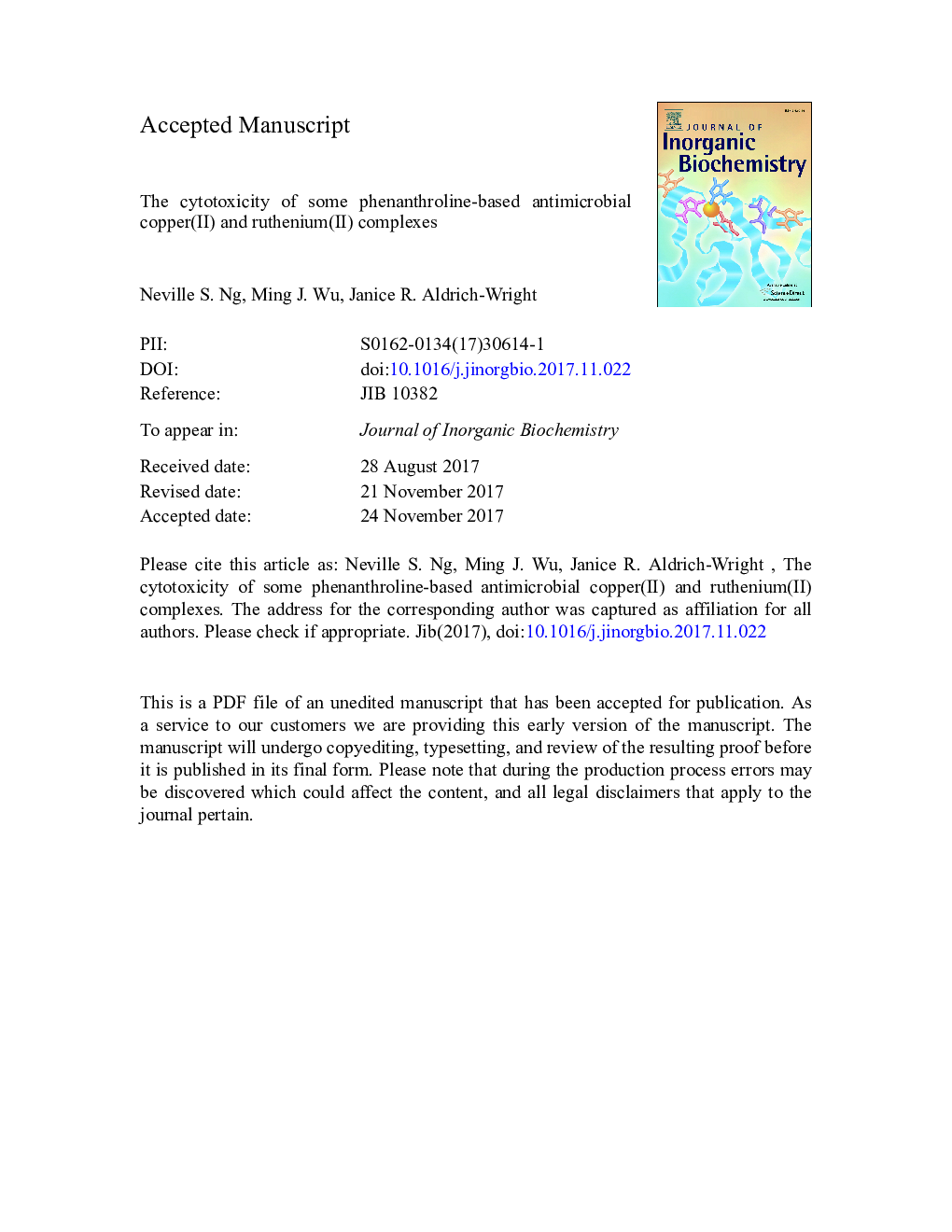 The cytotoxicity of some phenanthroline-based antimicrobial copper(II) and ruthenium(II) complexes