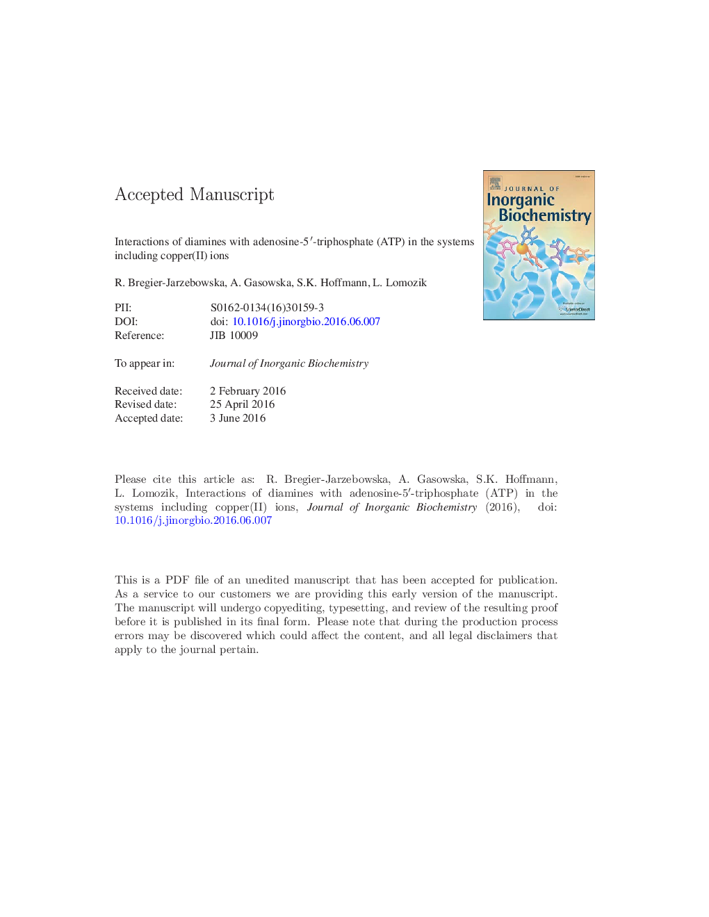 Interactions of diamines with adenosine-5â²-triphosphate (ATP) in the systems including copper(II) ions