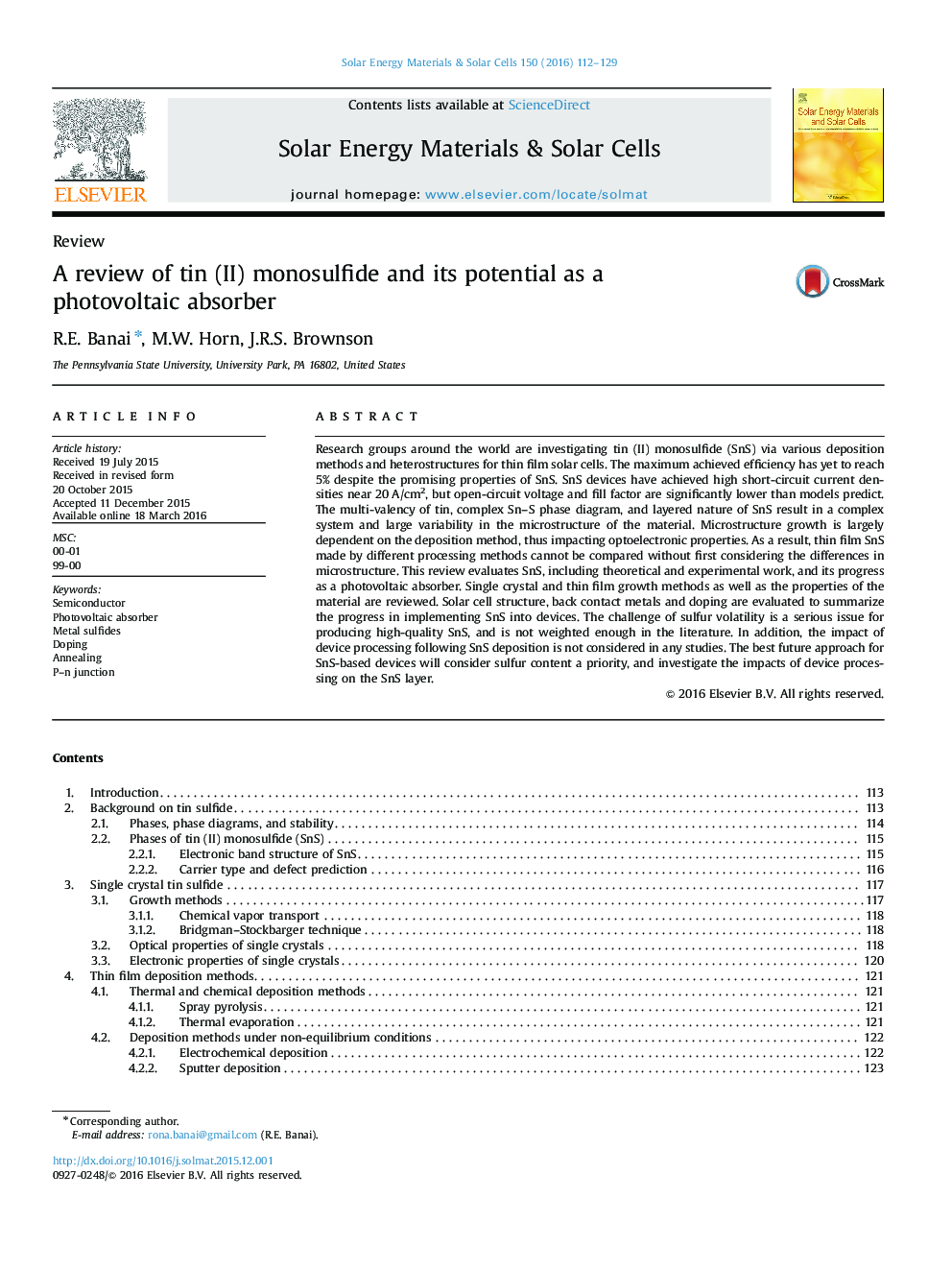 A review of tin (II) monosulfide and its potential as a photovoltaic absorber