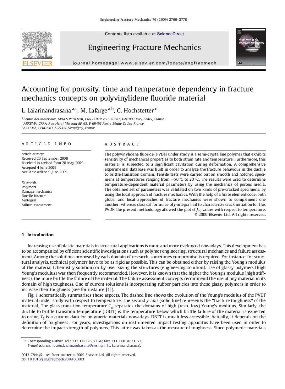 Accounting for porosity, time and temperature dependency in fracture mechanics concepts on polyvinylidene fluoride material