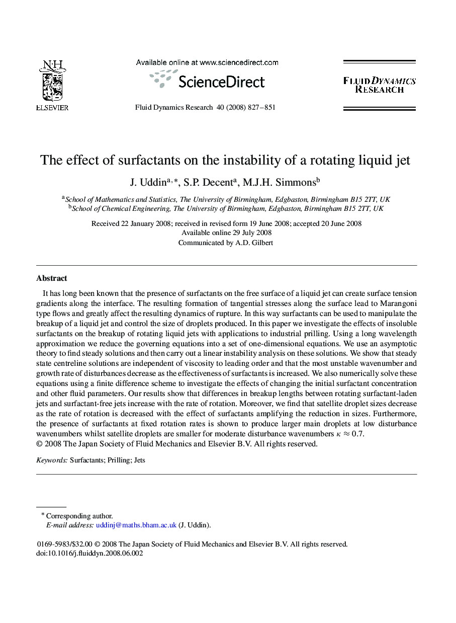 The effect of surfactants on the instability of a rotating liquid jet