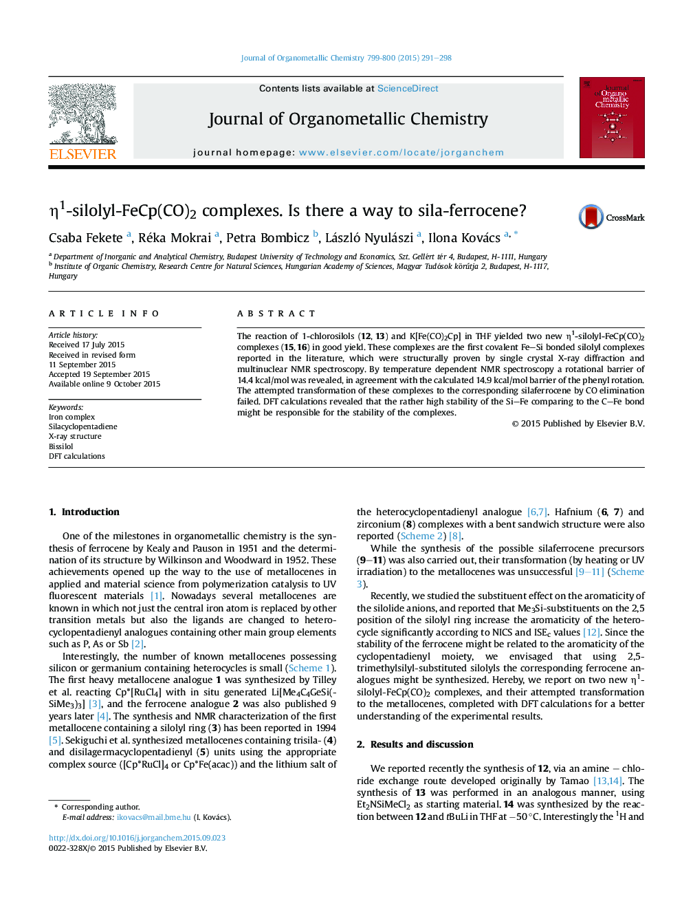 Î·1-silolyl-FeCp(CO)2 complexes. Is there a way to sila-ferrocene?