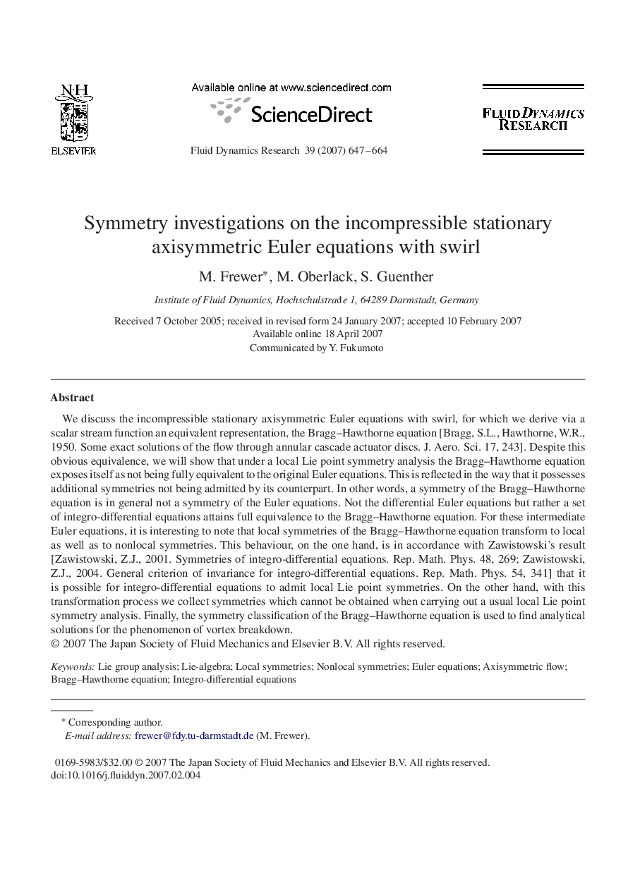 Symmetry investigations on the incompressible stationary axisymmetric Euler equations with swirl