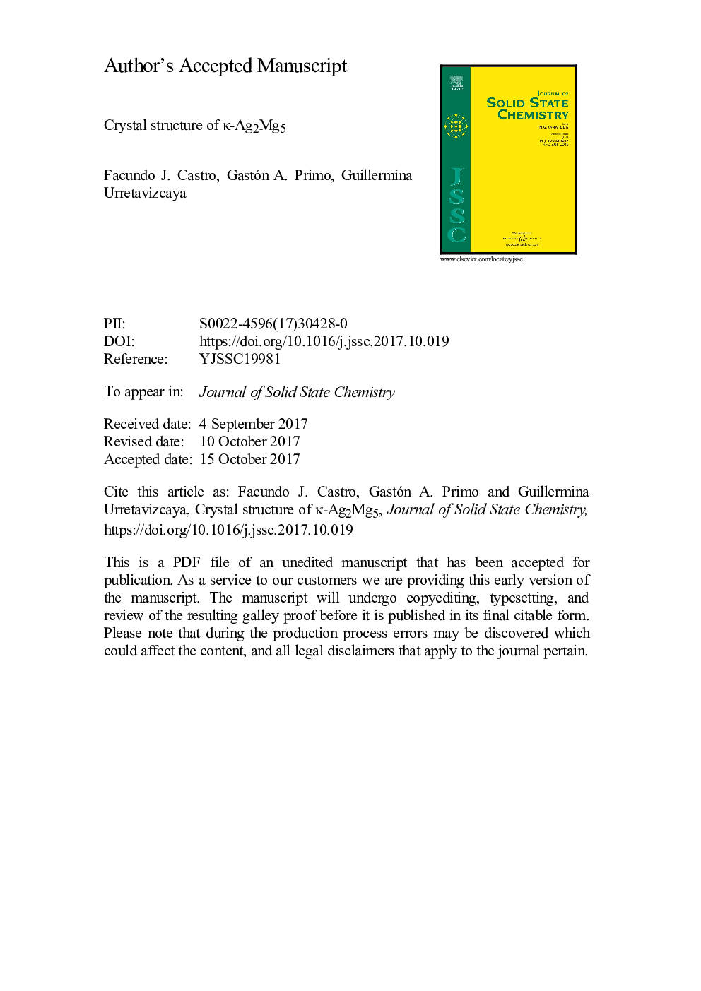 Crystal structure of Îº-Ag2Mg5