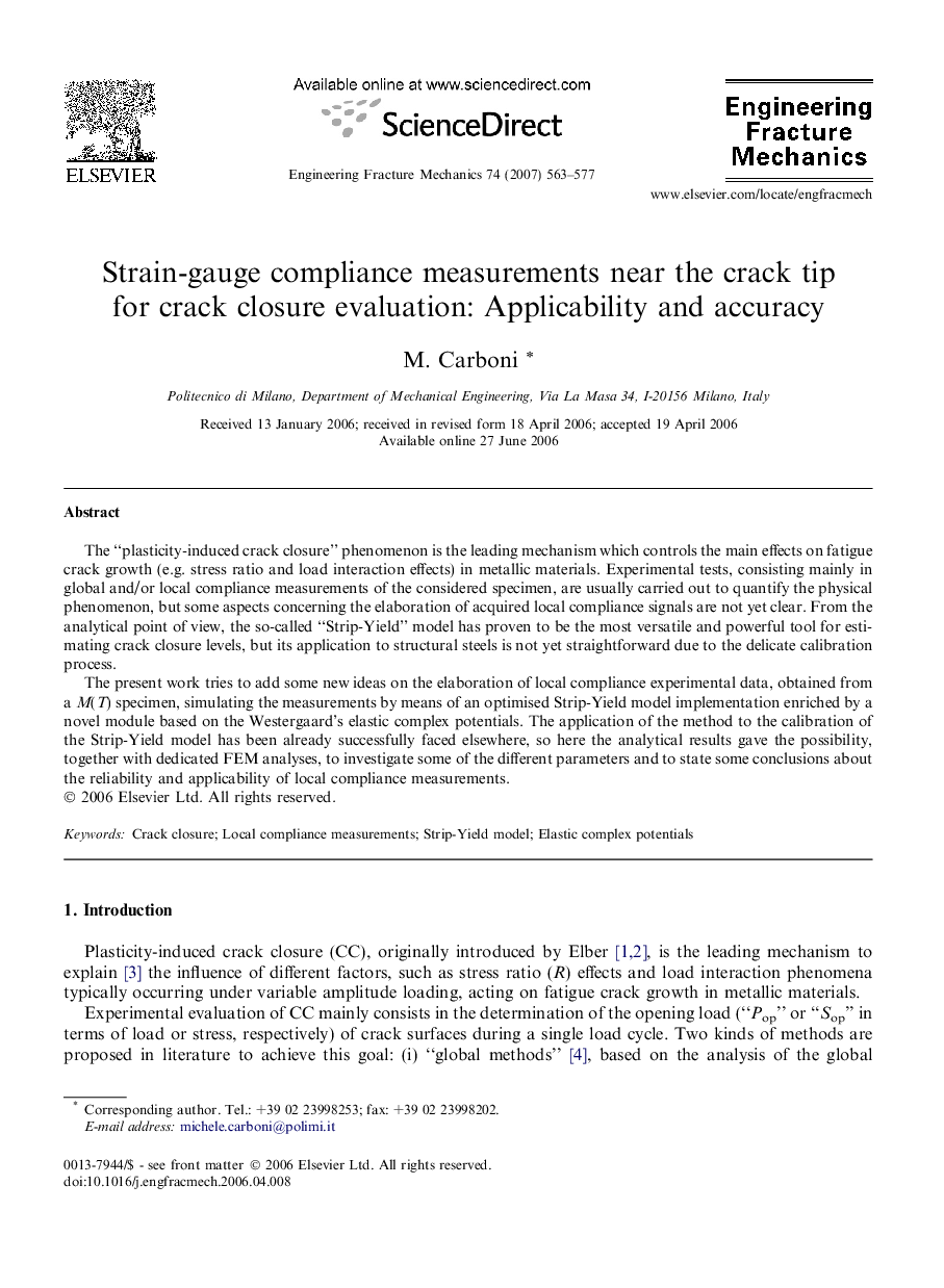 Strain-gauge compliance measurements near the crack tip for crack closure evaluation: Applicability and accuracy