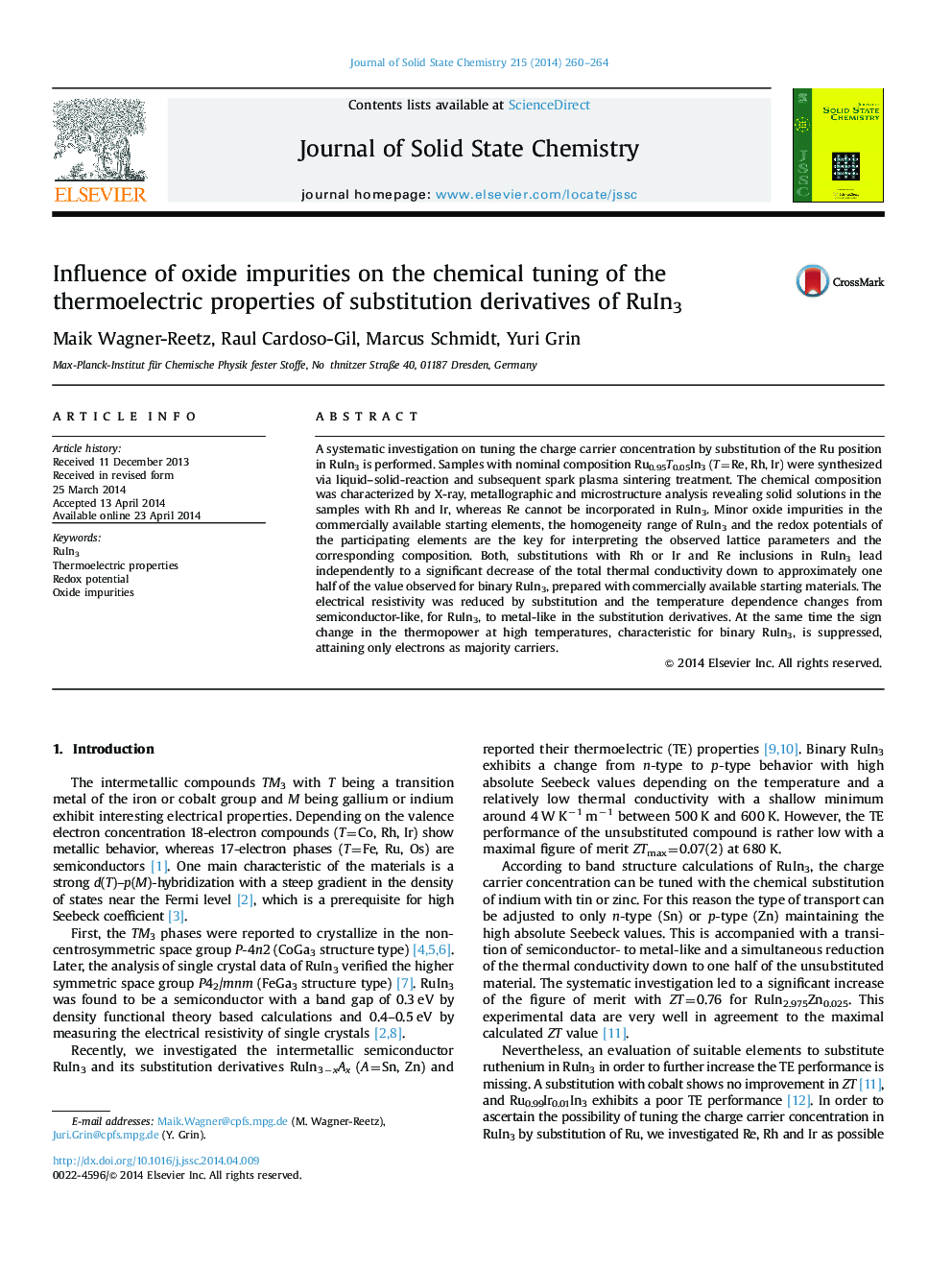 Influence of oxide impurities on the chemical tuning of the thermoelectric properties of substitution derivatives of RuIn3