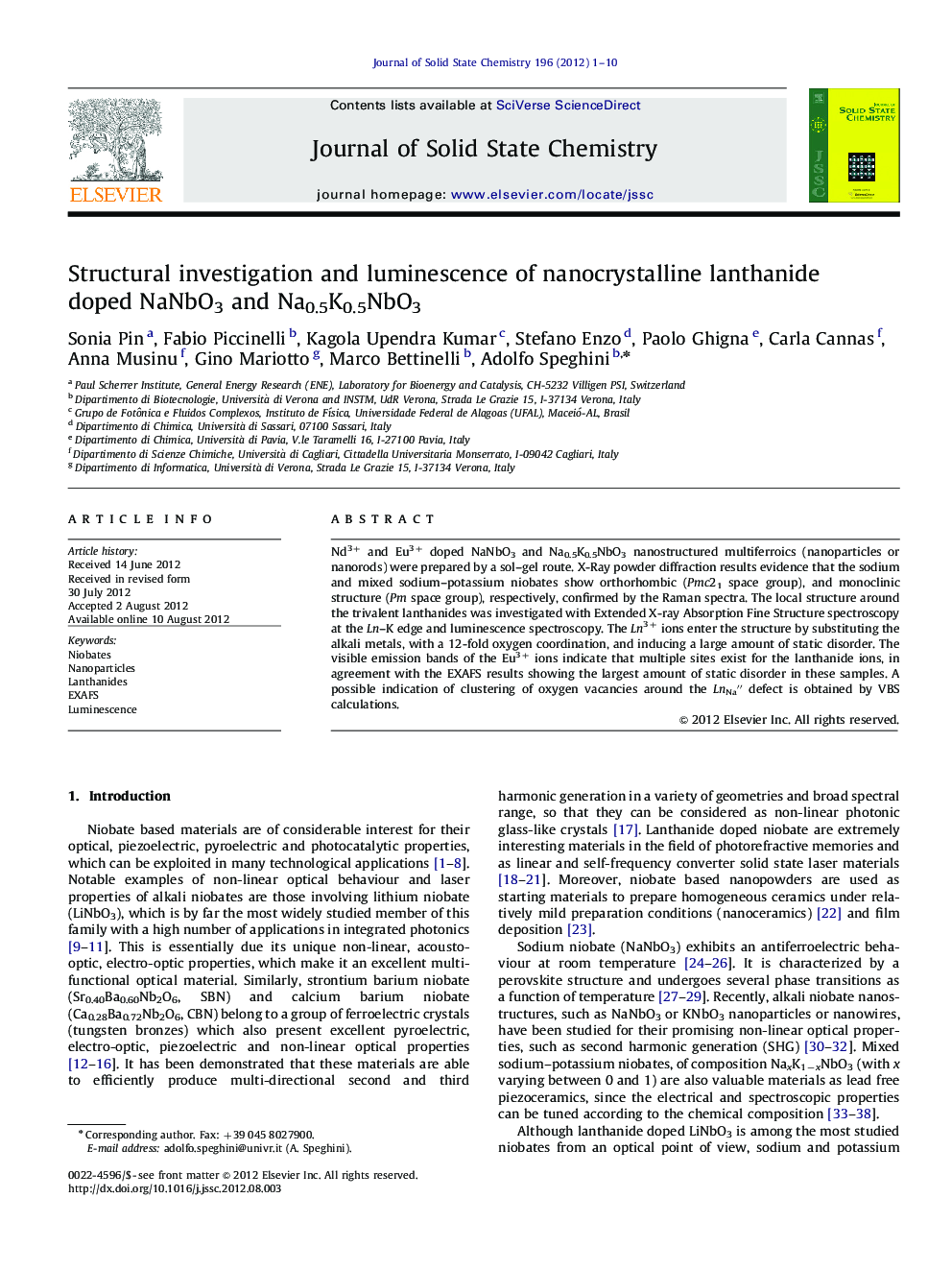 Structural investigation and luminescence of nanocrystalline lanthanide doped NaNbO3 and Na0.5K0.5NbO3