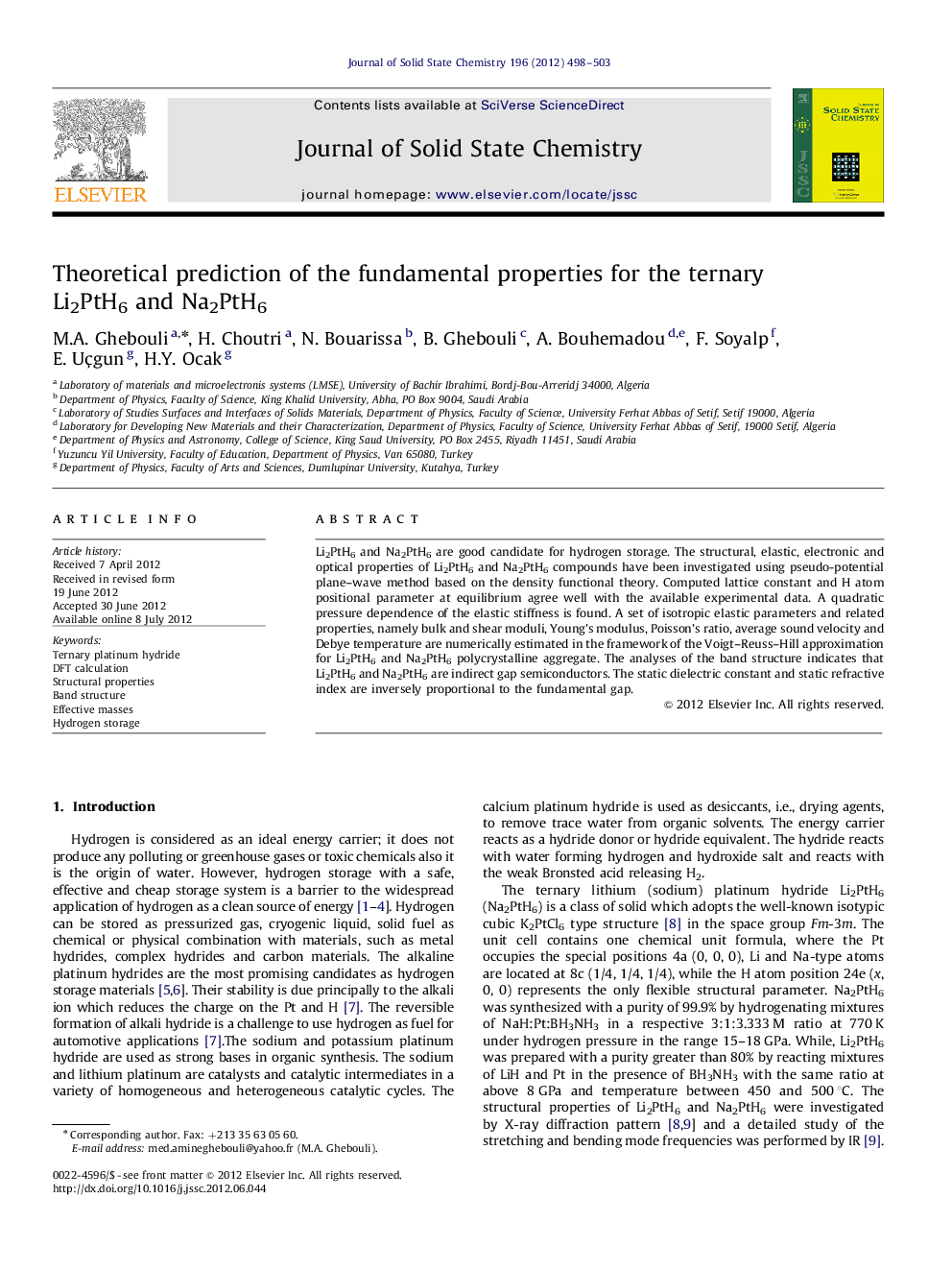 Theoretical prediction of the fundamental properties for the ternary Li2PtH6 and Na2PtH6