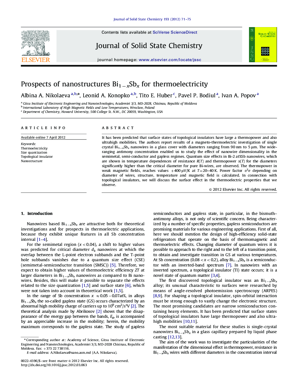 Prospects of nanostructures Bi1âxSbx for thermoelectricity