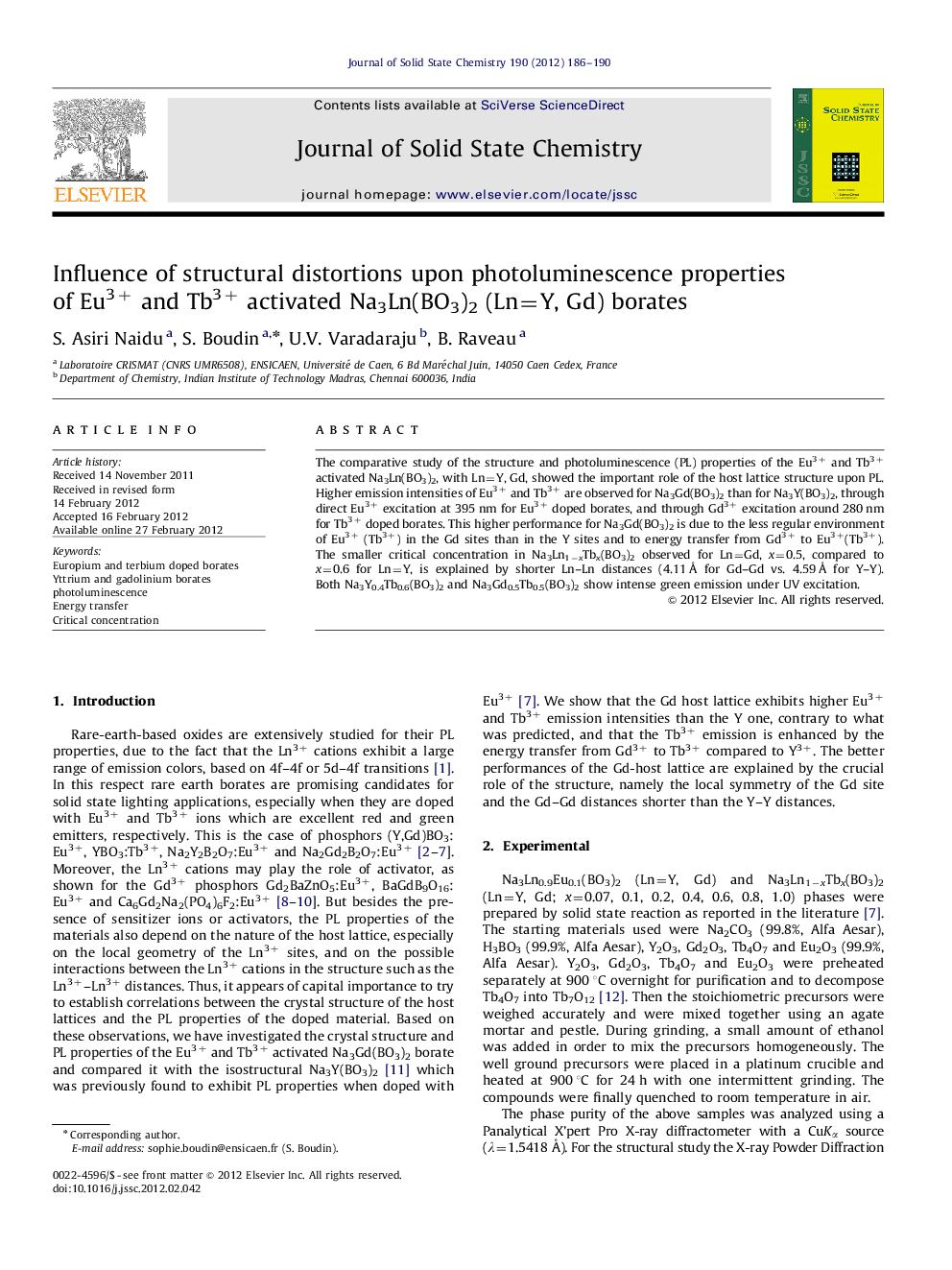 Influence of structural distortions upon photoluminescence properties of Eu3+ and Tb3+ activated Na3Ln(BO3)2 (Ln=Y, Gd) borates