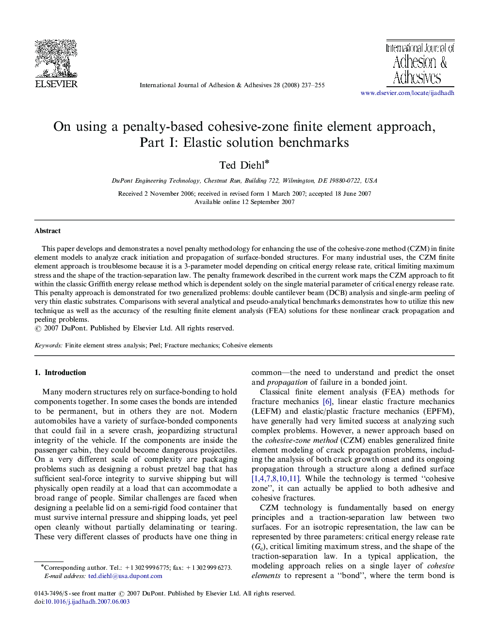 On using a penalty-based cohesive-zone finite element approach, Part I: Elastic solution benchmarks