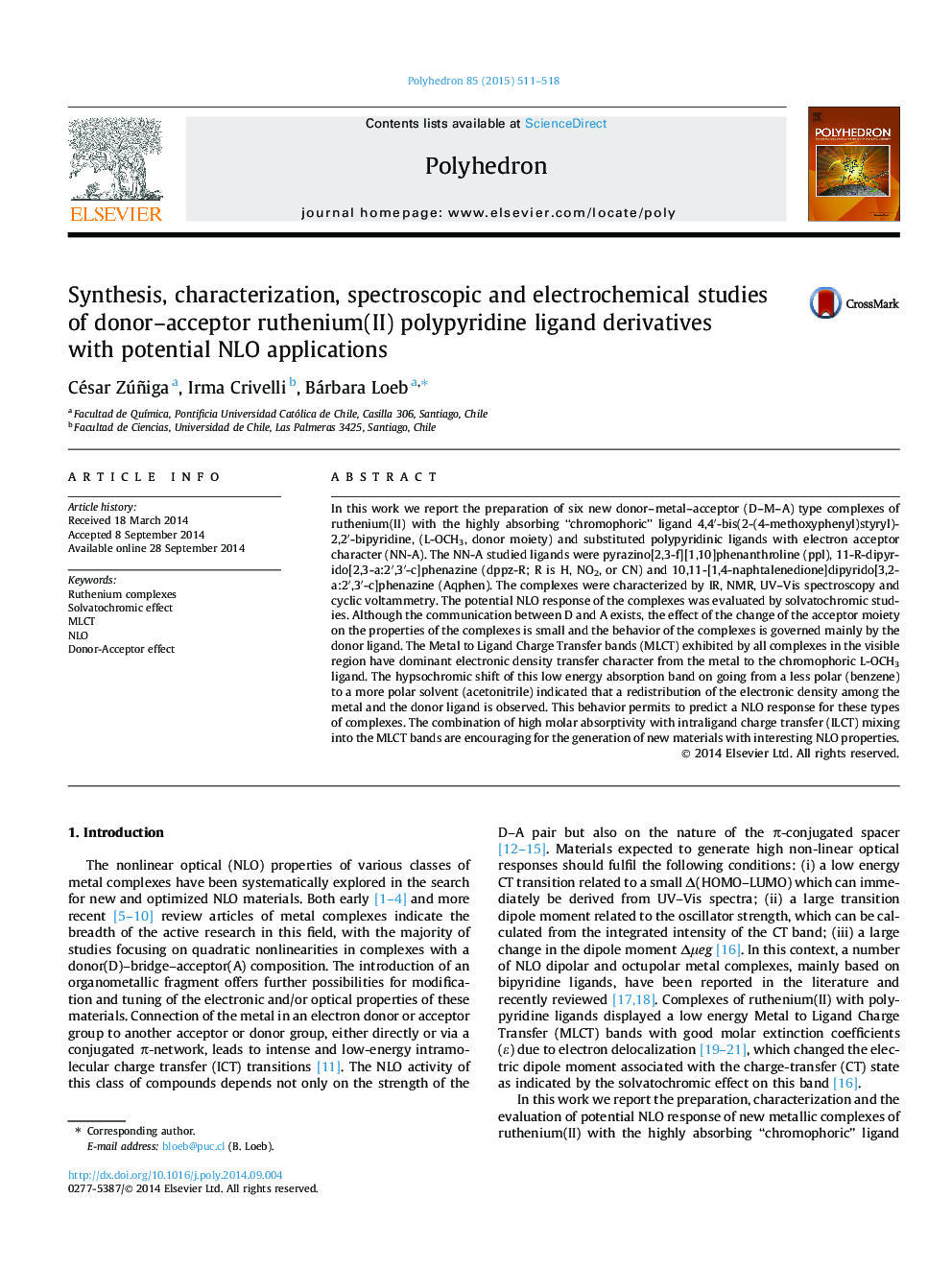 Synthesis, characterization, spectroscopic and electrochemical studies of donor-acceptor ruthenium(II) polypyridine ligand derivatives with potential NLO applications