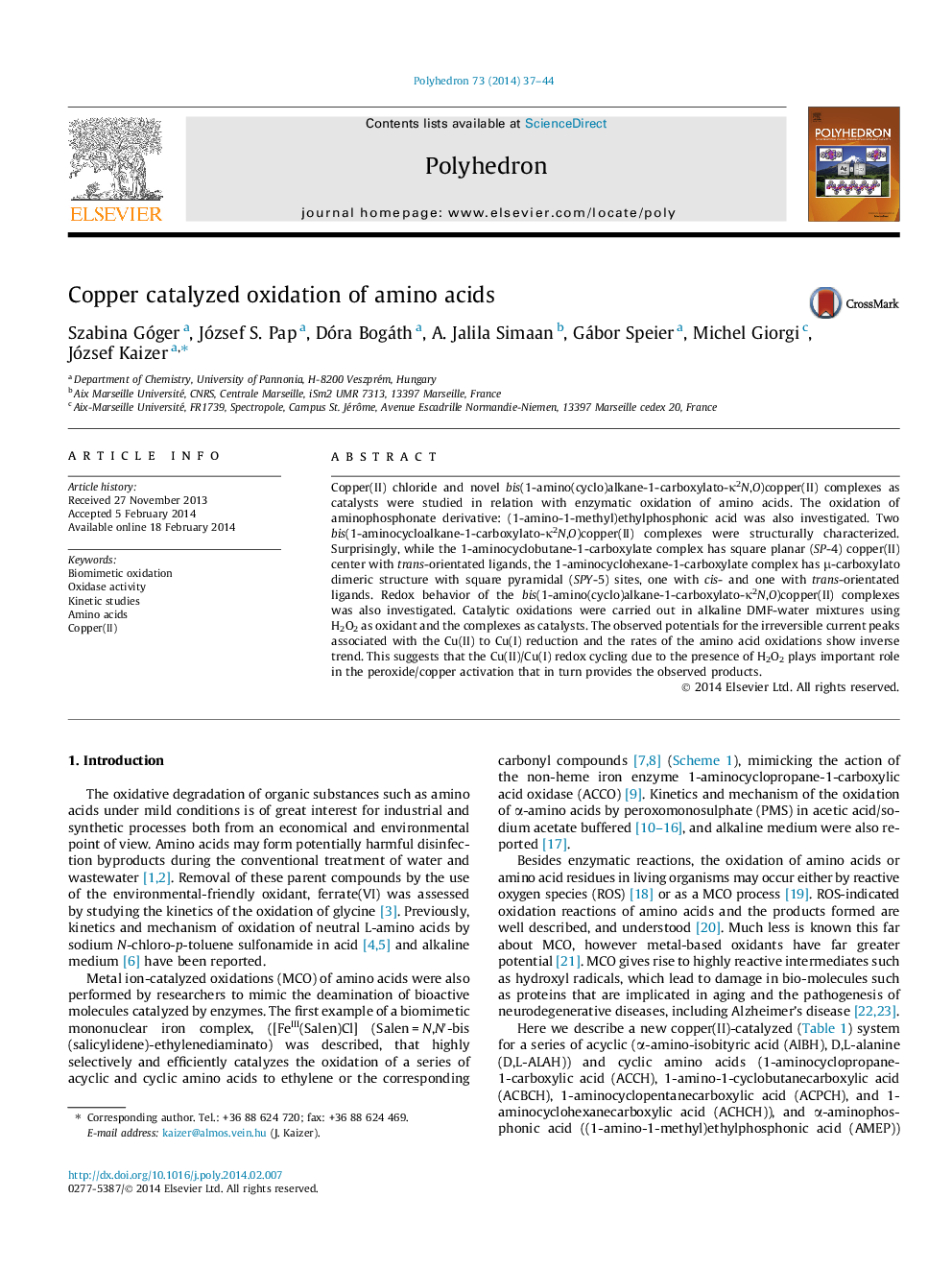 Copper catalyzed oxidation of amino acids