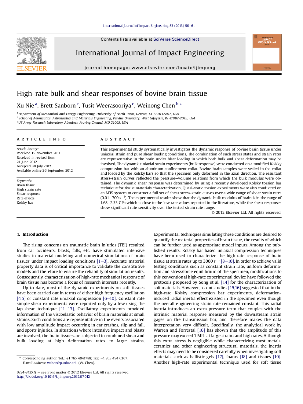 High-rate bulk and shear responses of bovine brain tissue