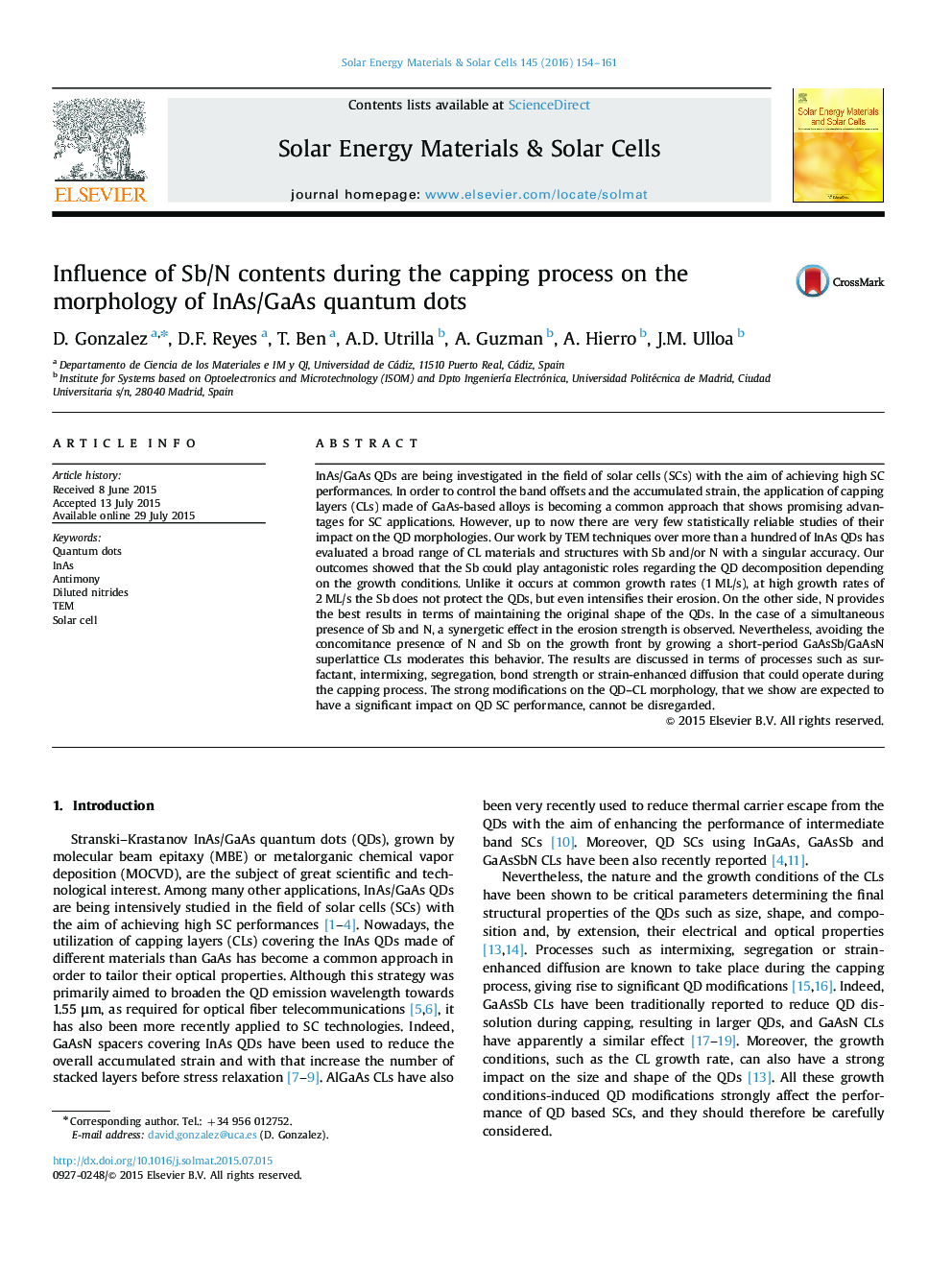 Influence of Sb/N contents during the capping process on the morphology of InAs/GaAs quantum dots