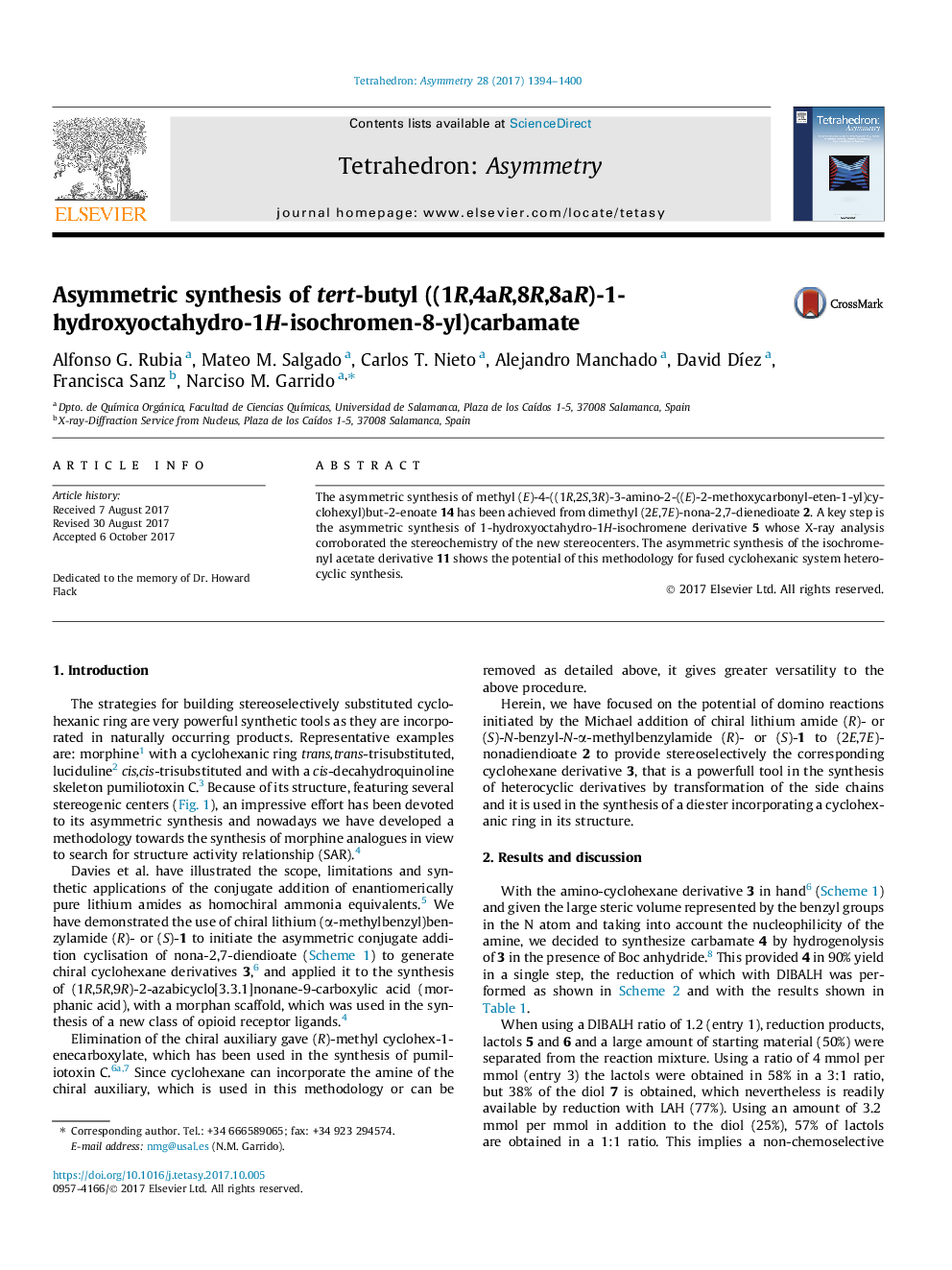 Asymmetric synthesis of tert-butyl ((1R,4aR,8R,8aR)-1-hydroxyoctahydro-1H-isochromen-8-yl)carbamate