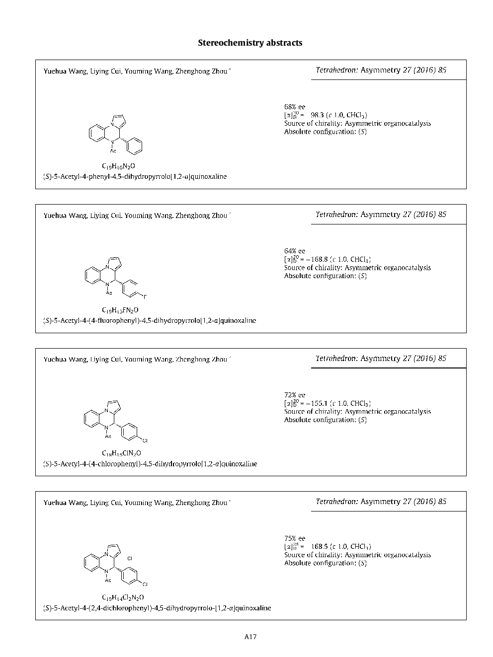 Stereochemistry abstracts
