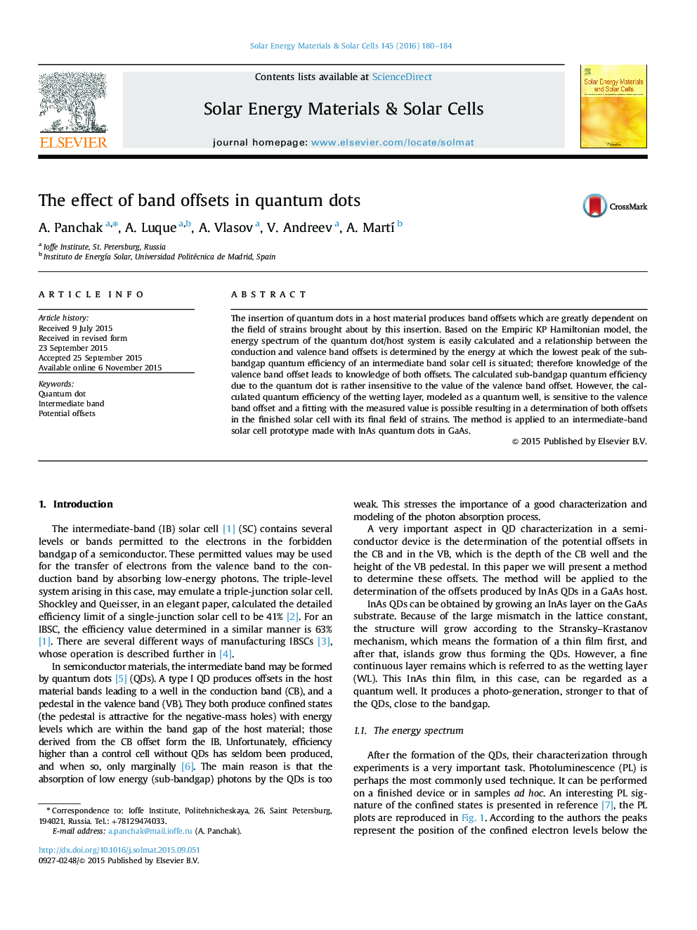 The effect of band offsets in quantum dots