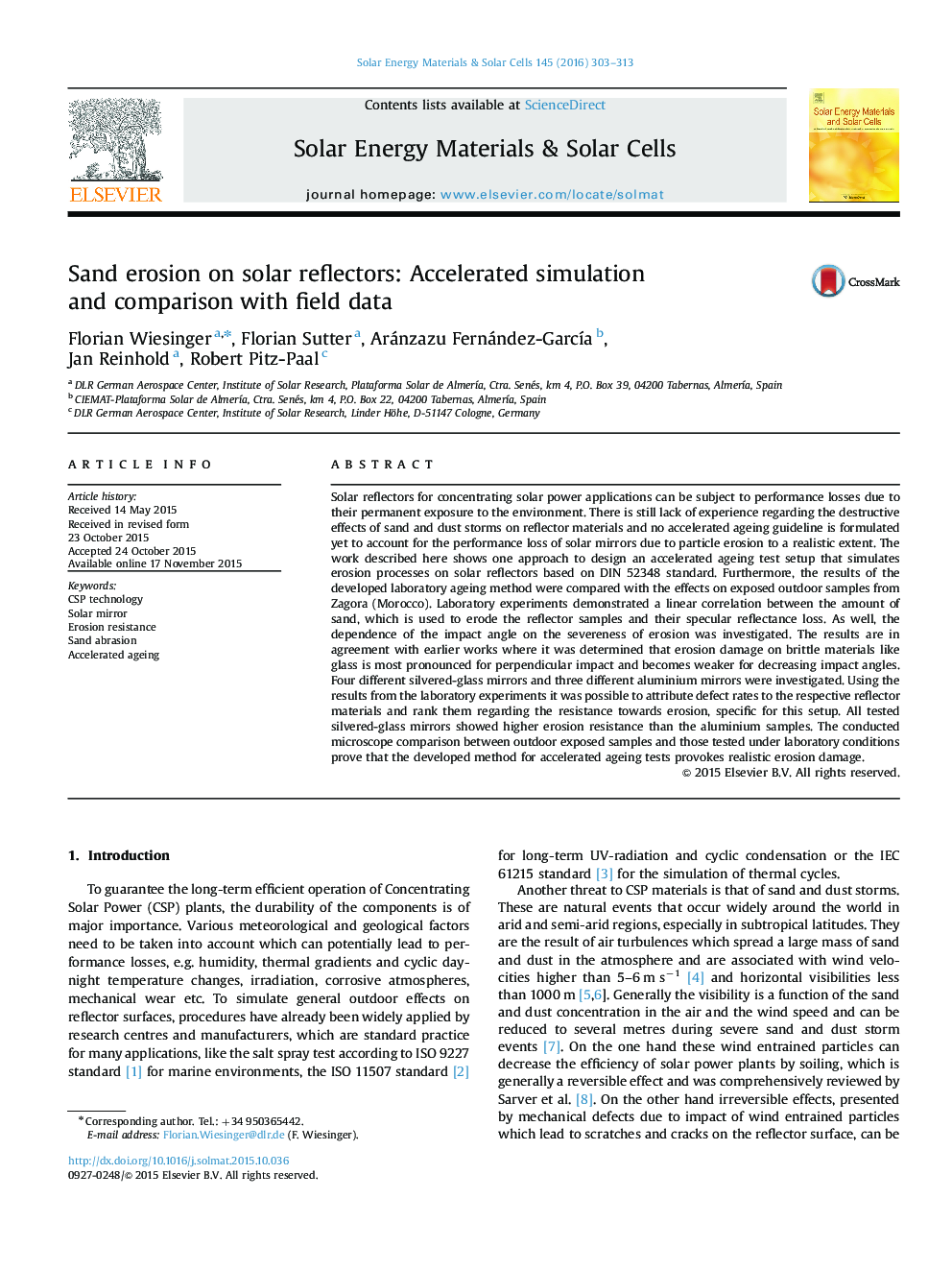 Sand erosion on solar reflectors: Accelerated simulation and comparison with field data