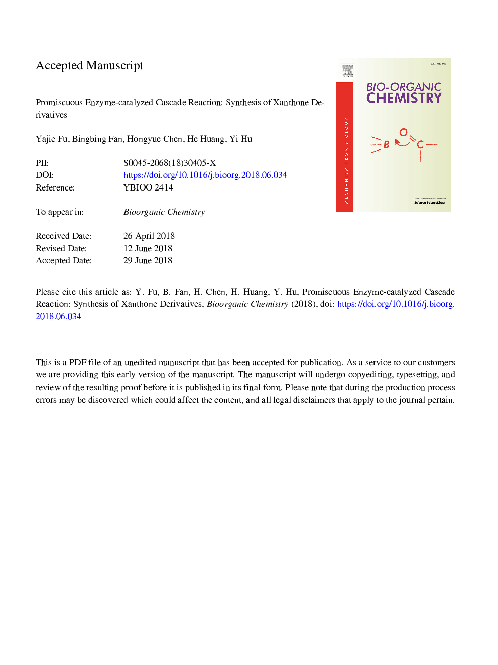 Promiscuous enzyme-catalyzed cascade reaction: Synthesis of xanthone derivatives