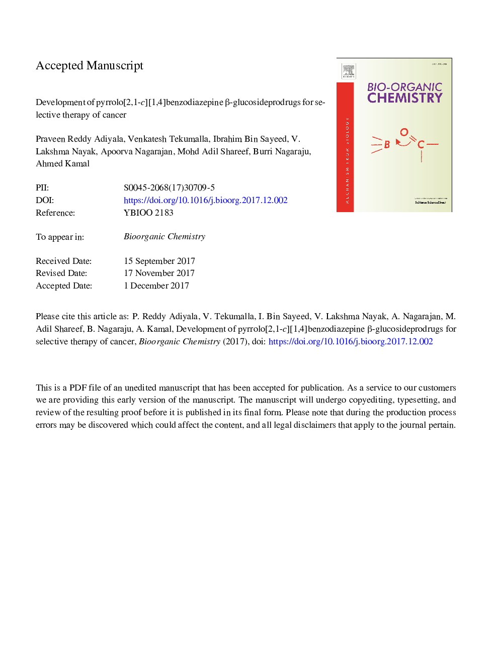 Development of pyrrolo[2,1-c][1,4]benzodiazepine Î²-glucoside prodrugs for selective therapy of cancer