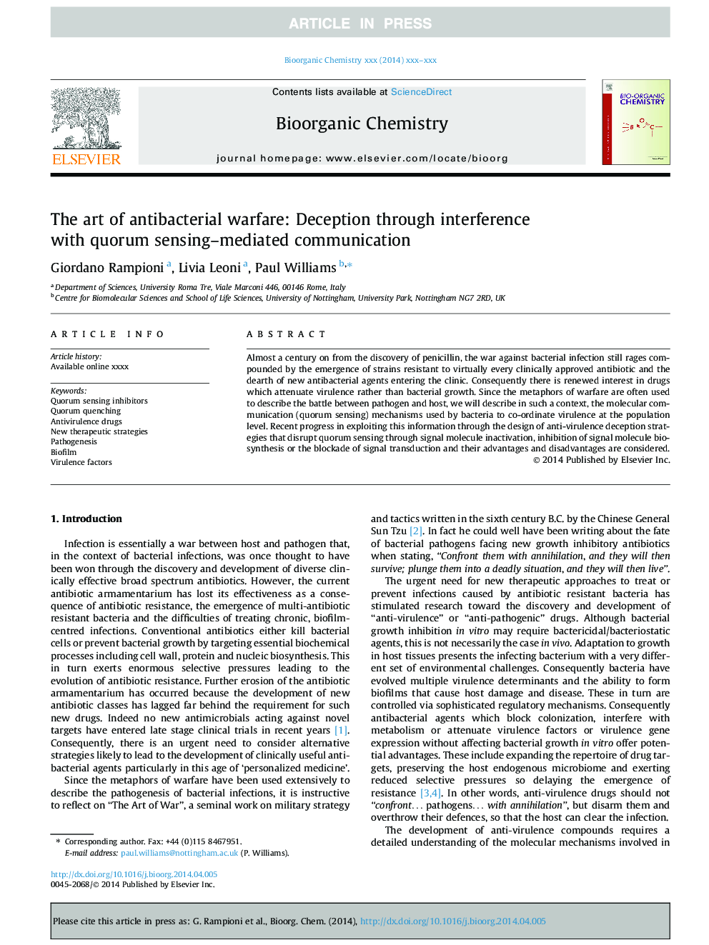 The art of antibacterial warfare: Deception through interference with quorum sensing-mediated communication