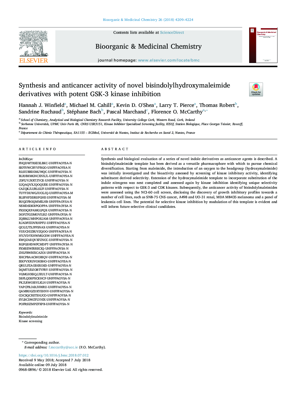 Synthesis and anticancer activity of novel bisindolylhydroxymaleimide derivatives with potent GSK-3 kinase inhibition