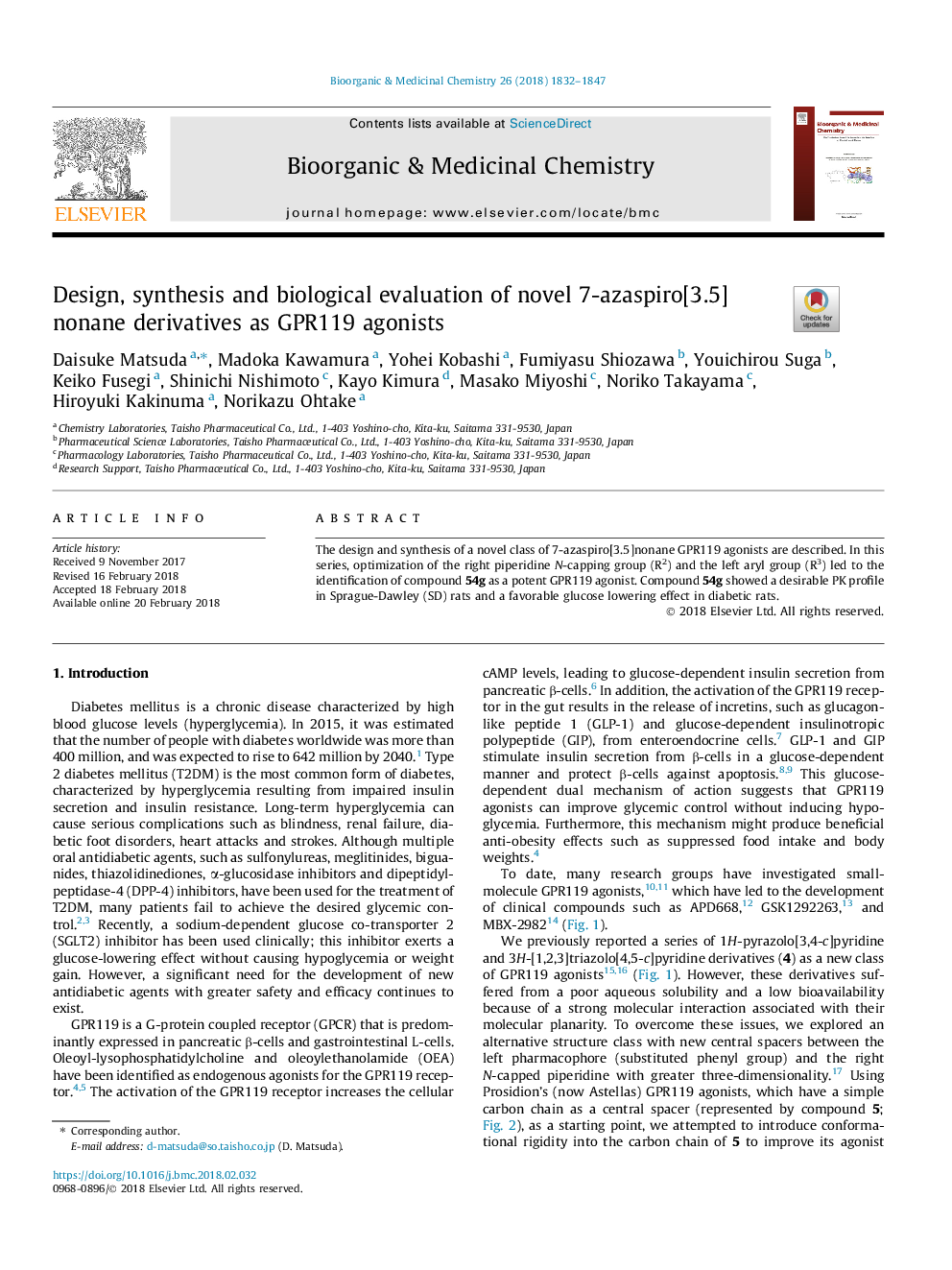 Design, synthesis and biological evaluation of novel 7-azaspiro[3.5]nonane derivatives as GPR119 agonists