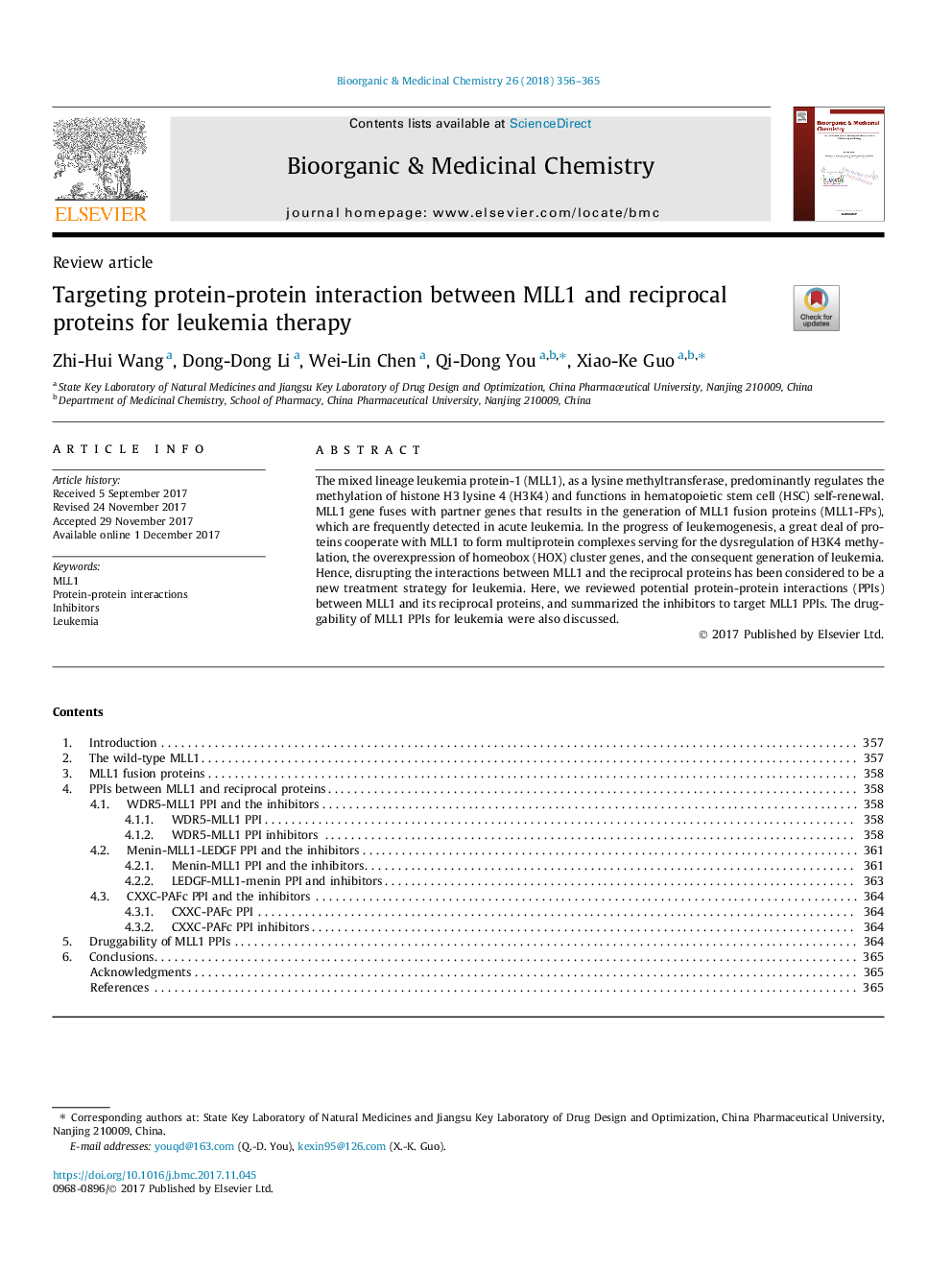 Targeting protein-protein interaction between MLL1 and reciprocal proteins for leukemia therapy