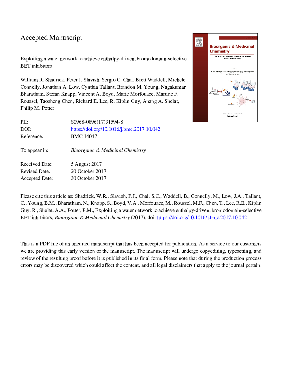 Exploiting a water network to achieve enthalpy-driven, bromodomain-selective BET inhibitors