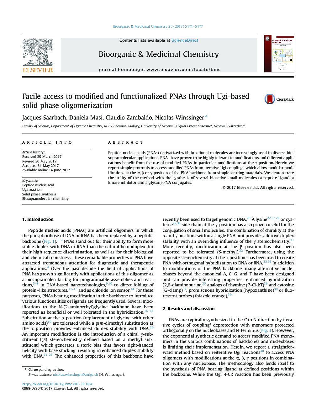 Facile access to modified and functionalized PNAs through Ugi-based solid phase oligomerization