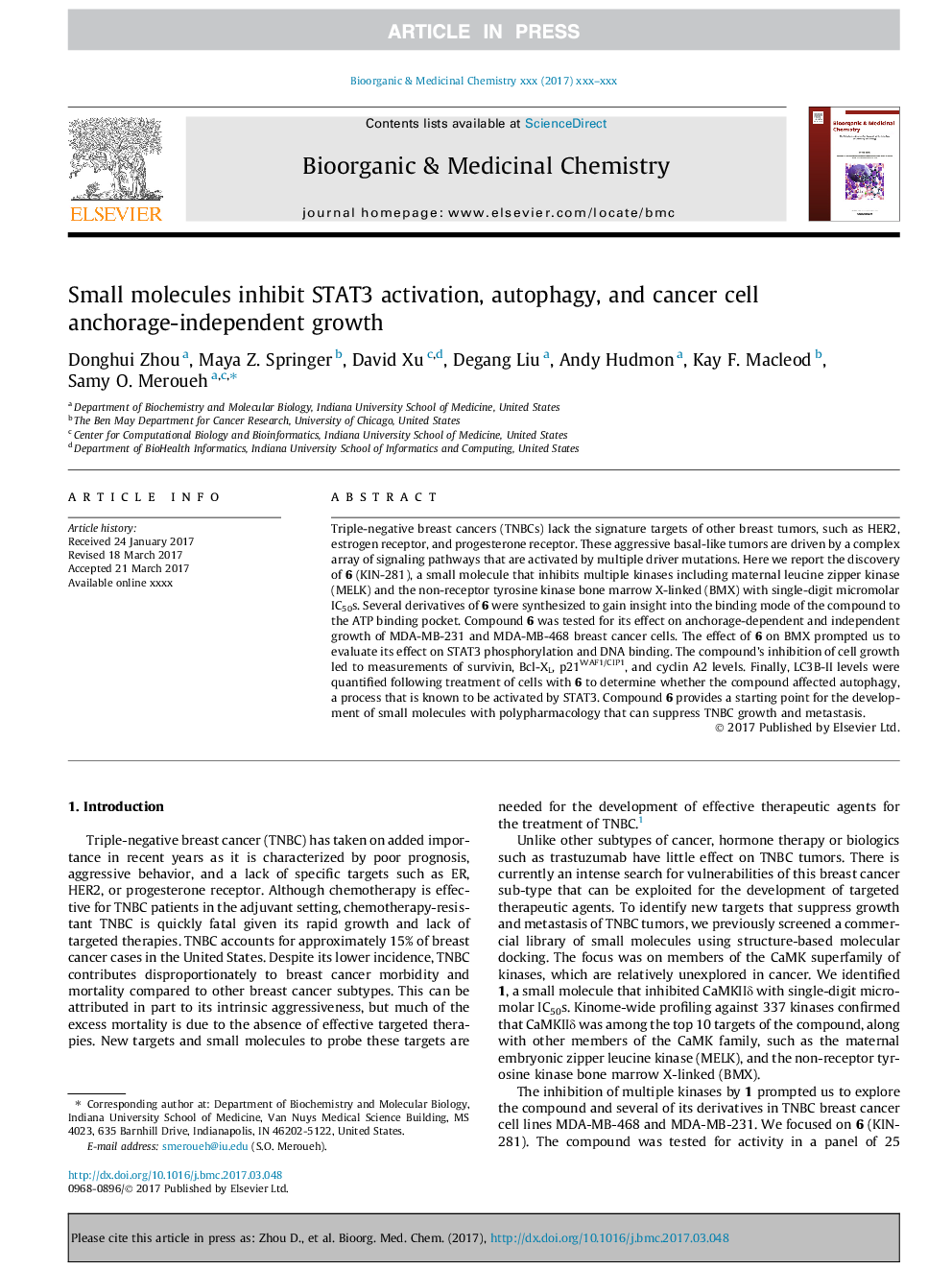 Small molecules inhibit STAT3 activation, autophagy, and cancer cell anchorage-independent growth