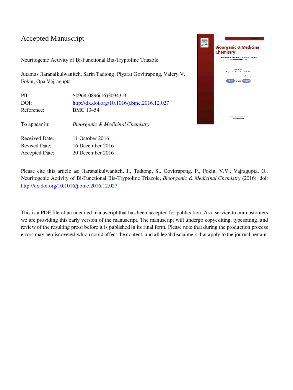 Neuritogenic activity of bi-functional bis-tryptoline triazole