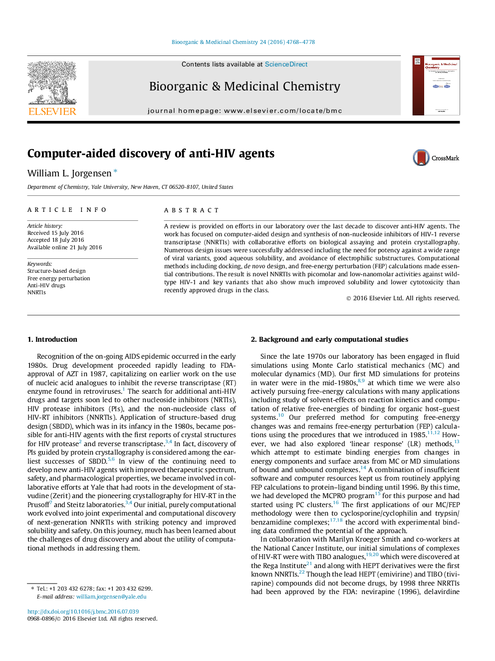 Computer-aided discovery of anti-HIV agents