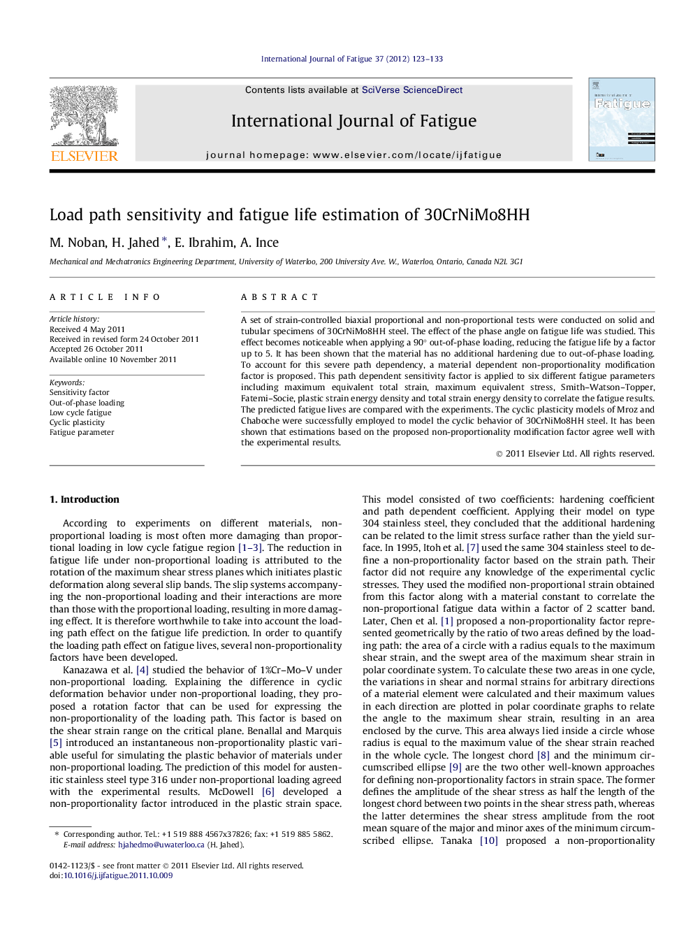 Load path sensitivity and fatigue life estimation of 30CrNiMo8HH