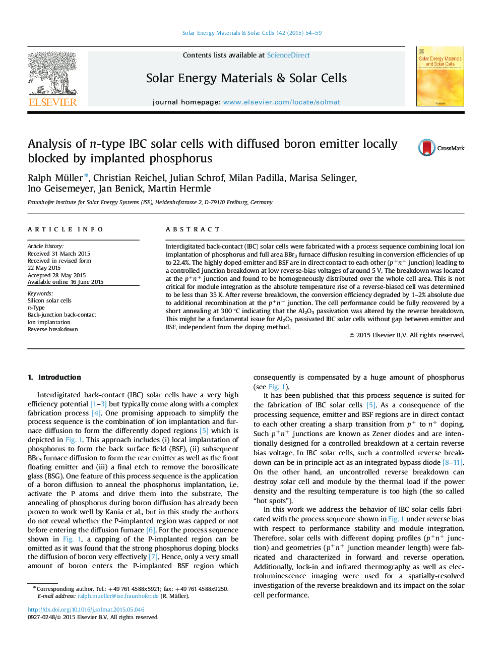 Analysis of n-type IBC solar cells with diffused boron emitter locally blocked by implanted phosphorus