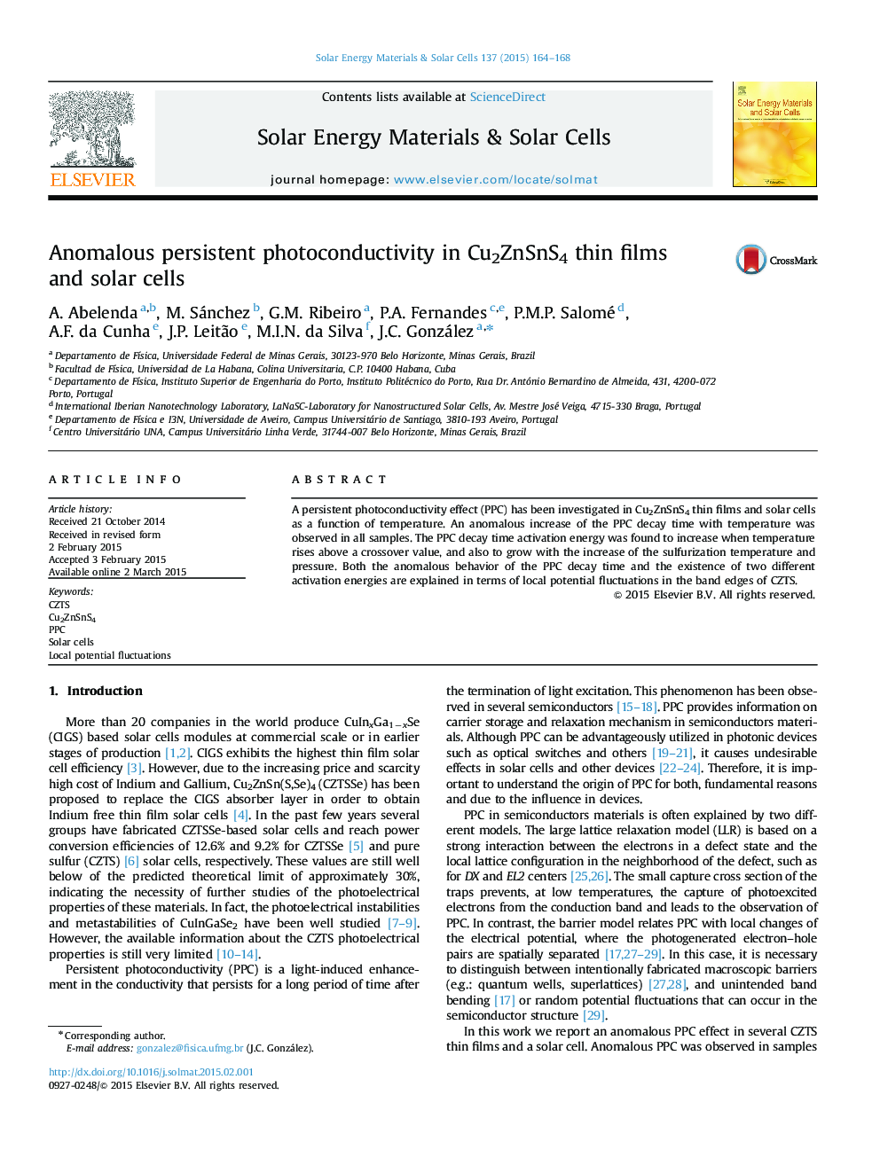 Anomalous persistent photoconductivity in Cu2ZnSnS4 thin films and solar cells