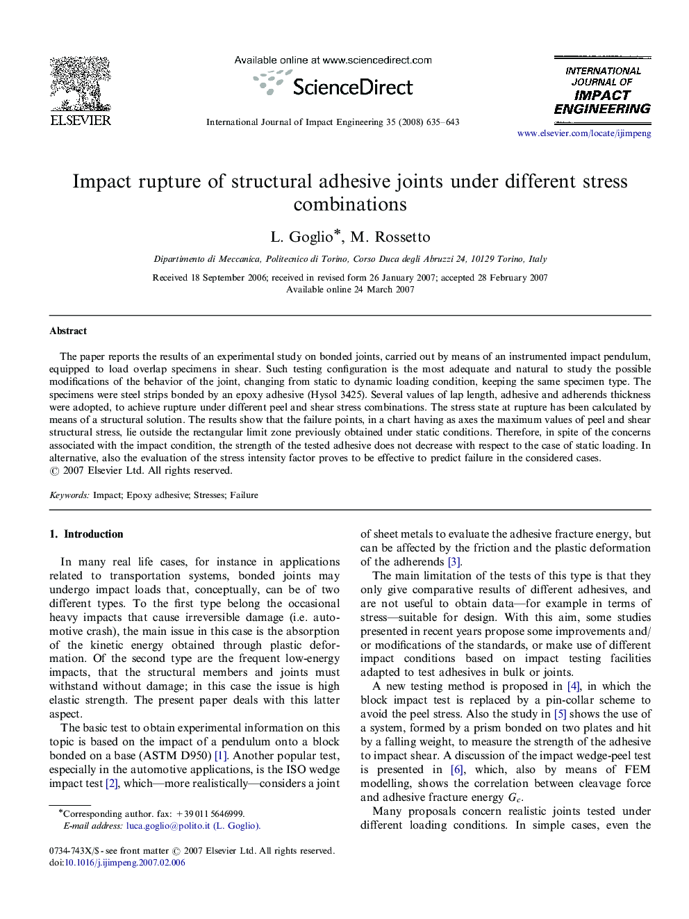 Impact rupture of structural adhesive joints under different stress combinations