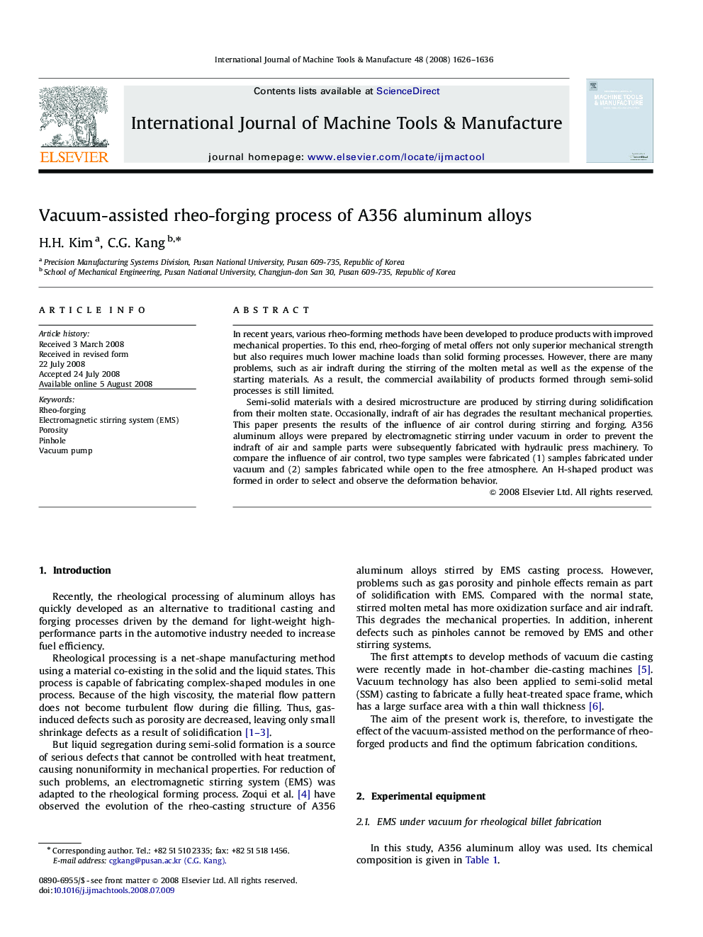 Vacuum-assisted rheo-forging process of A356 aluminum alloys