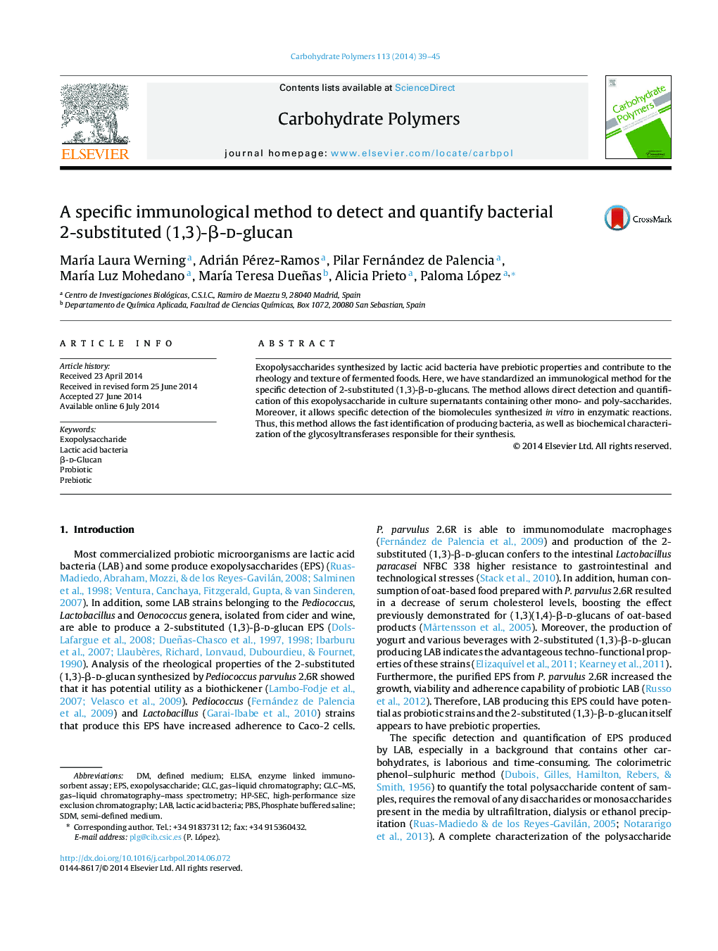 A specific immunological method to detect and quantify bacterial 2-substituted (1,3)-Î²-d-glucan