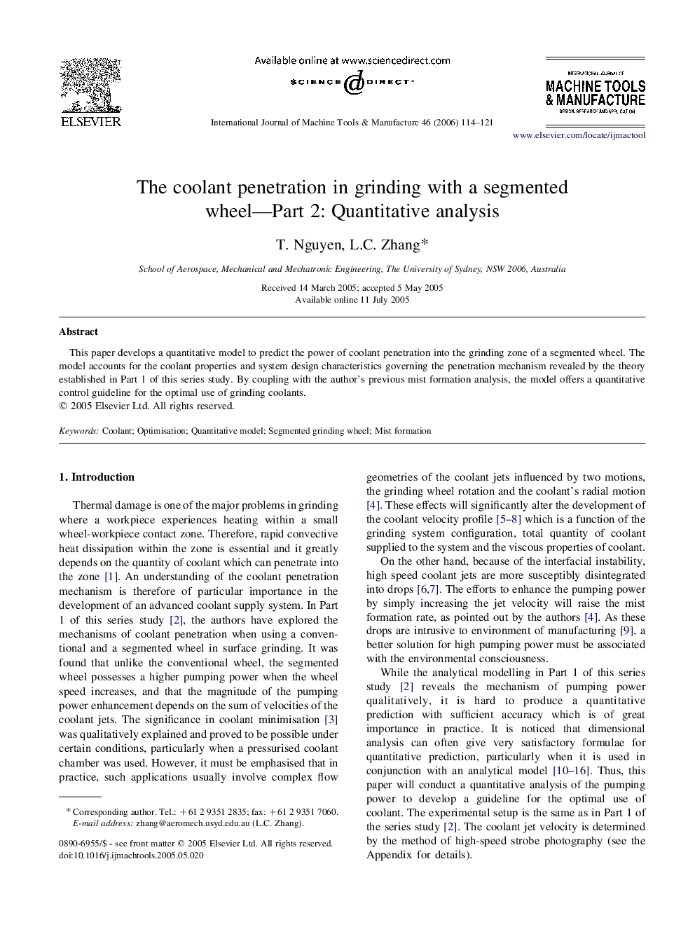 The coolant penetration in grinding with a segmented wheel—Part 2: Quantitative analysis